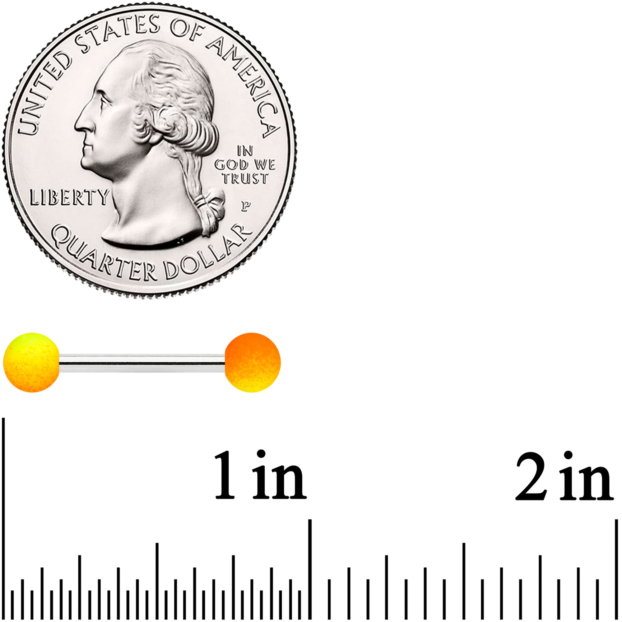 14G 9/16 Orange Yellow Ombre Soft Finish Barbell Nipple Ring Set