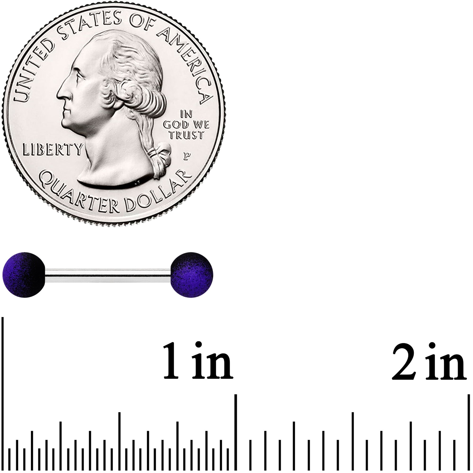 14G 9/16 Purple Black Ombre Soft Finish Barbell Nipple Ring Set