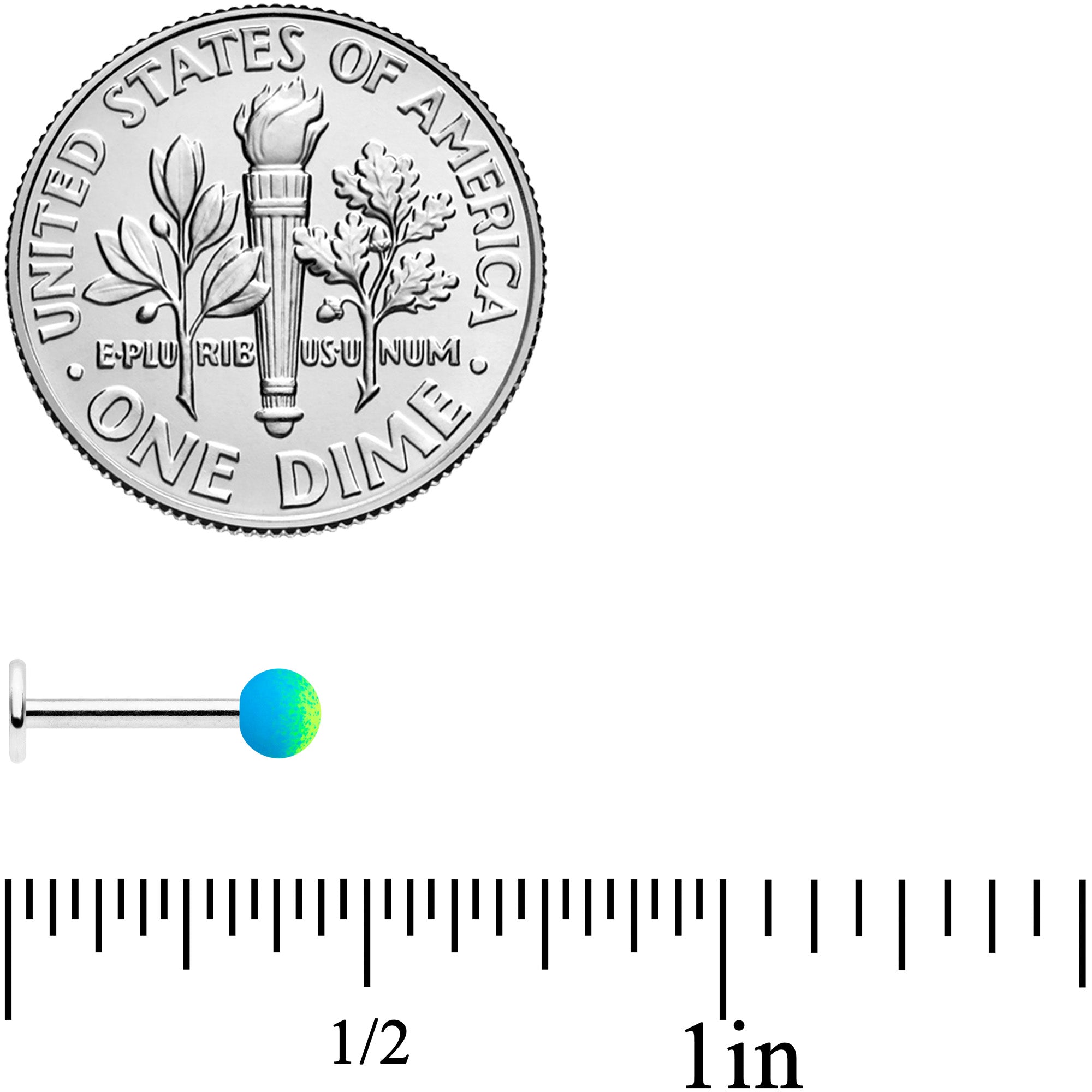 16G 5/16 Green Purple Blue Pink Soft Ombre Labret Tragus Set of 4