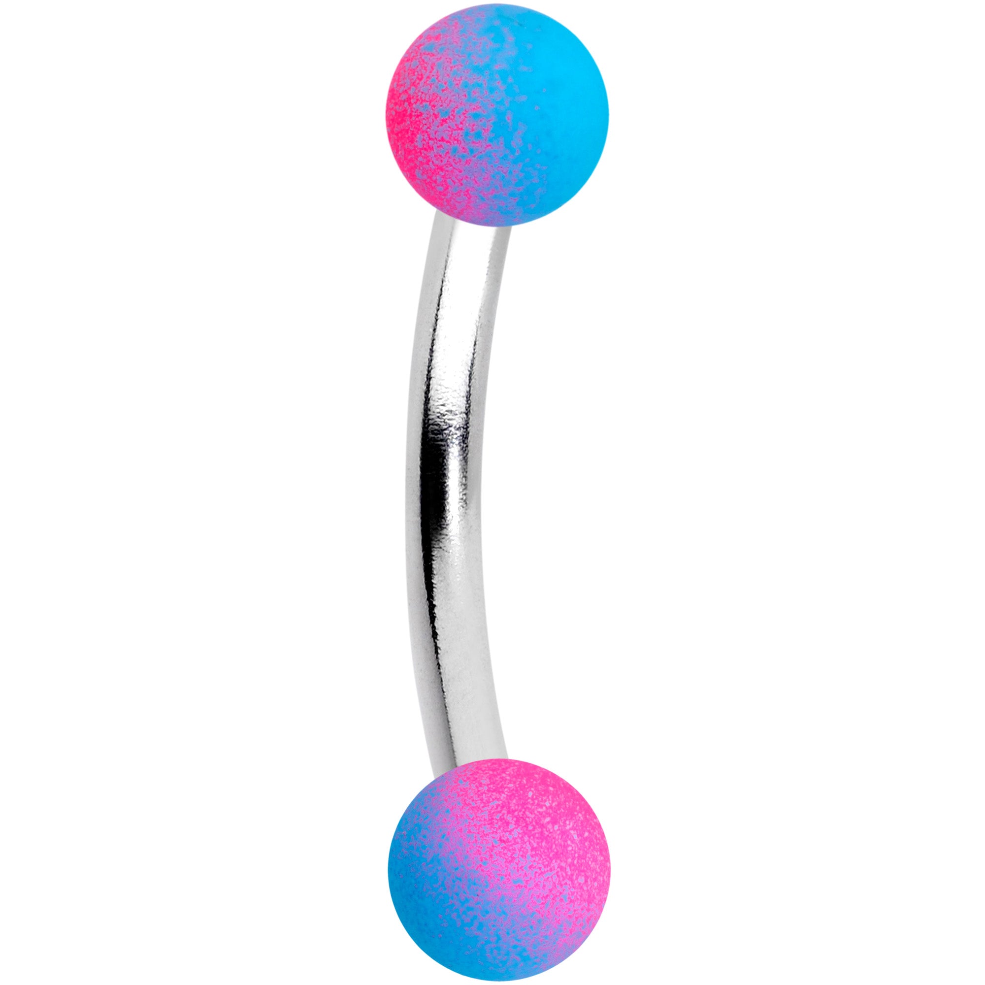 16G 5/16 Blue Pink Green Ombre Soft Finish Eyebrow Ring Set of 4