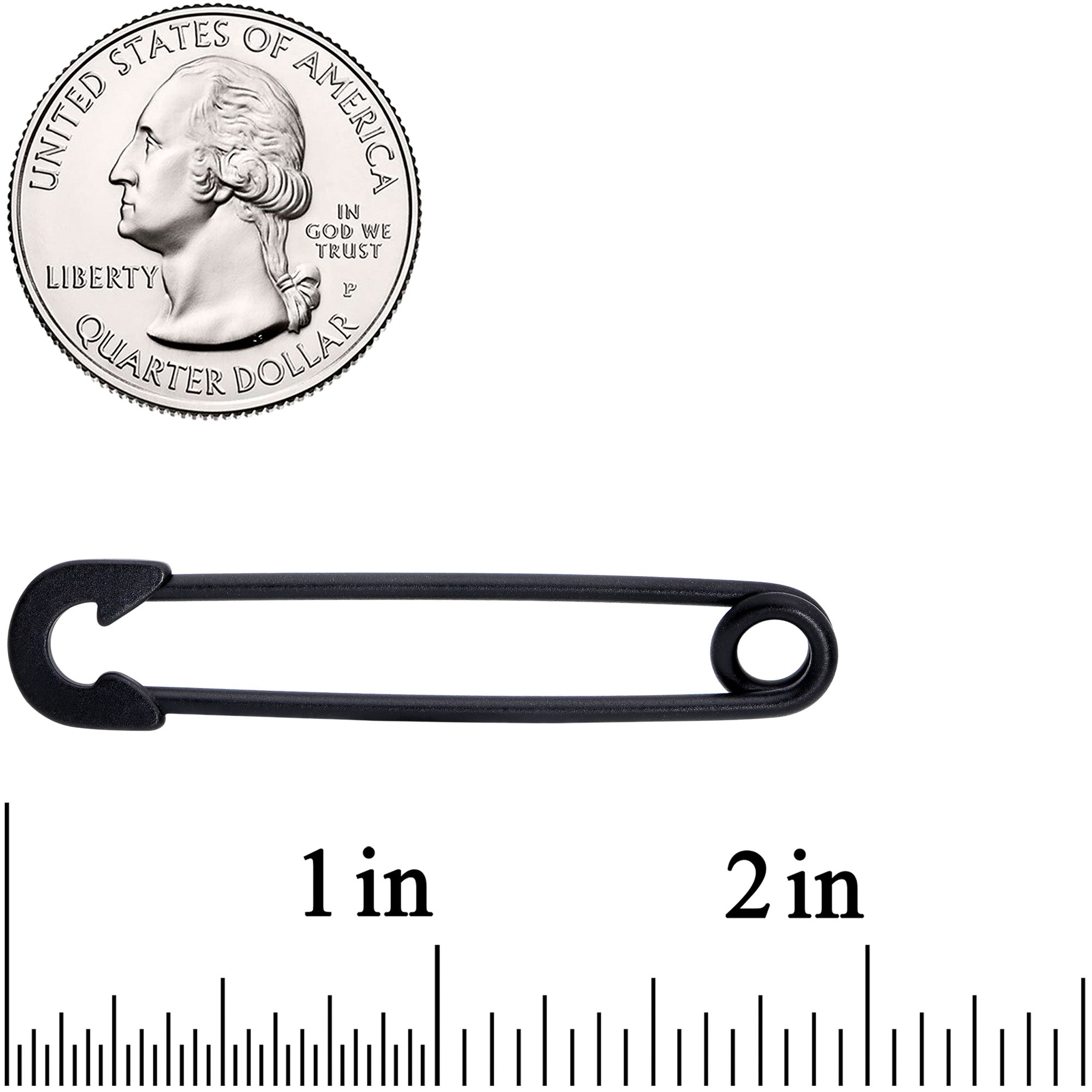 14 Gauge Clear Gem Punk Rock Safety Pin Industrial Barbell 38mm