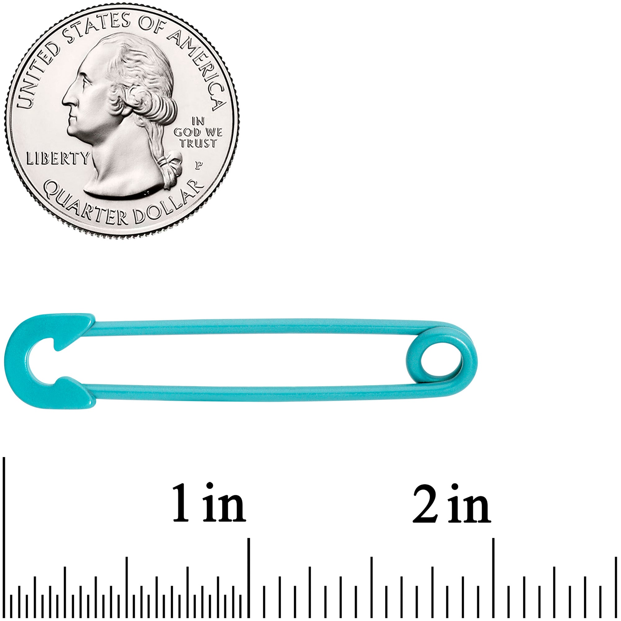 14G Teal Matte Punk Rock Safety Pin Industrial Barbell 38mm