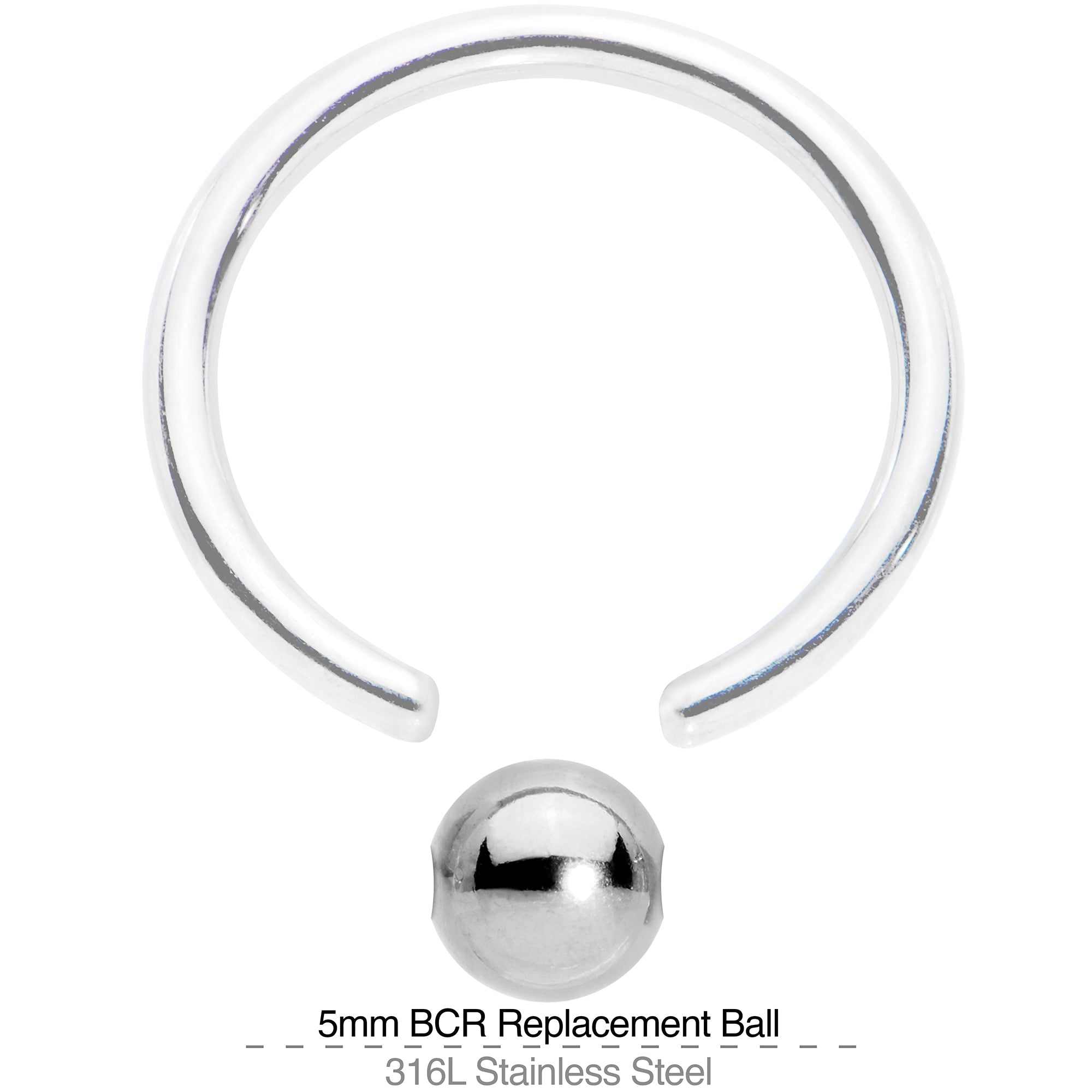 5mm Steel Captive Bead Ring Replacement Ball
