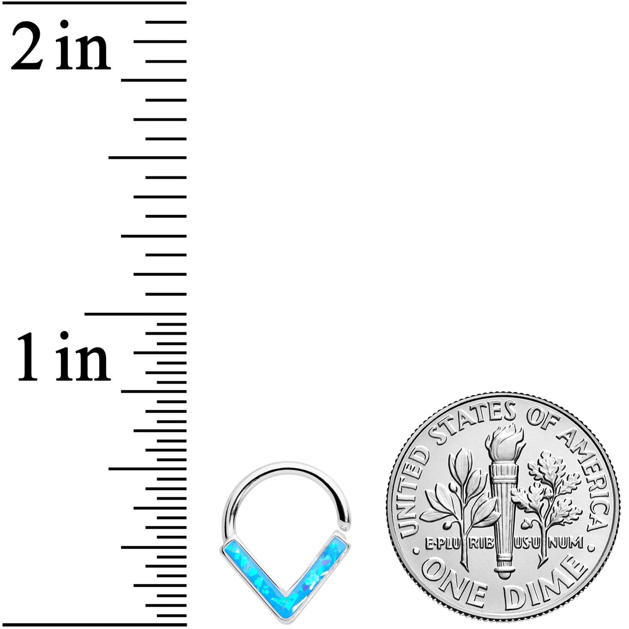 16G 5/16 Blue Faux Opal Chevron Cartilage Closure Ring