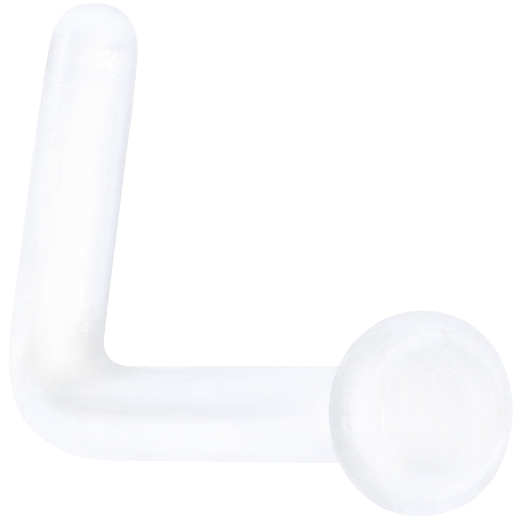 18G 1/4 Clear Bioplast Flat Top L Shape Nose Retainer Set of 10