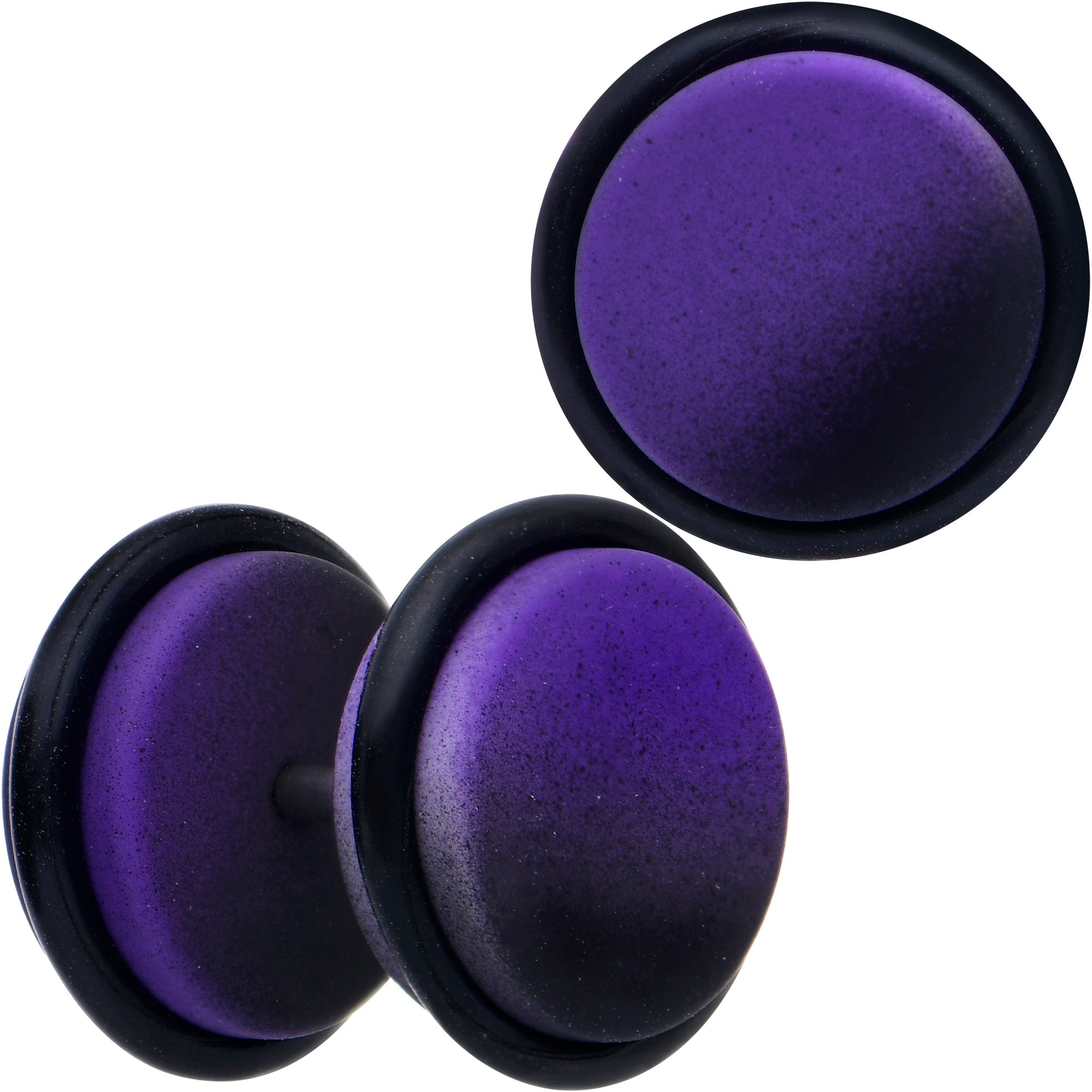 16 Gauge Purple Black Ombre Matte Cheater Plug Set