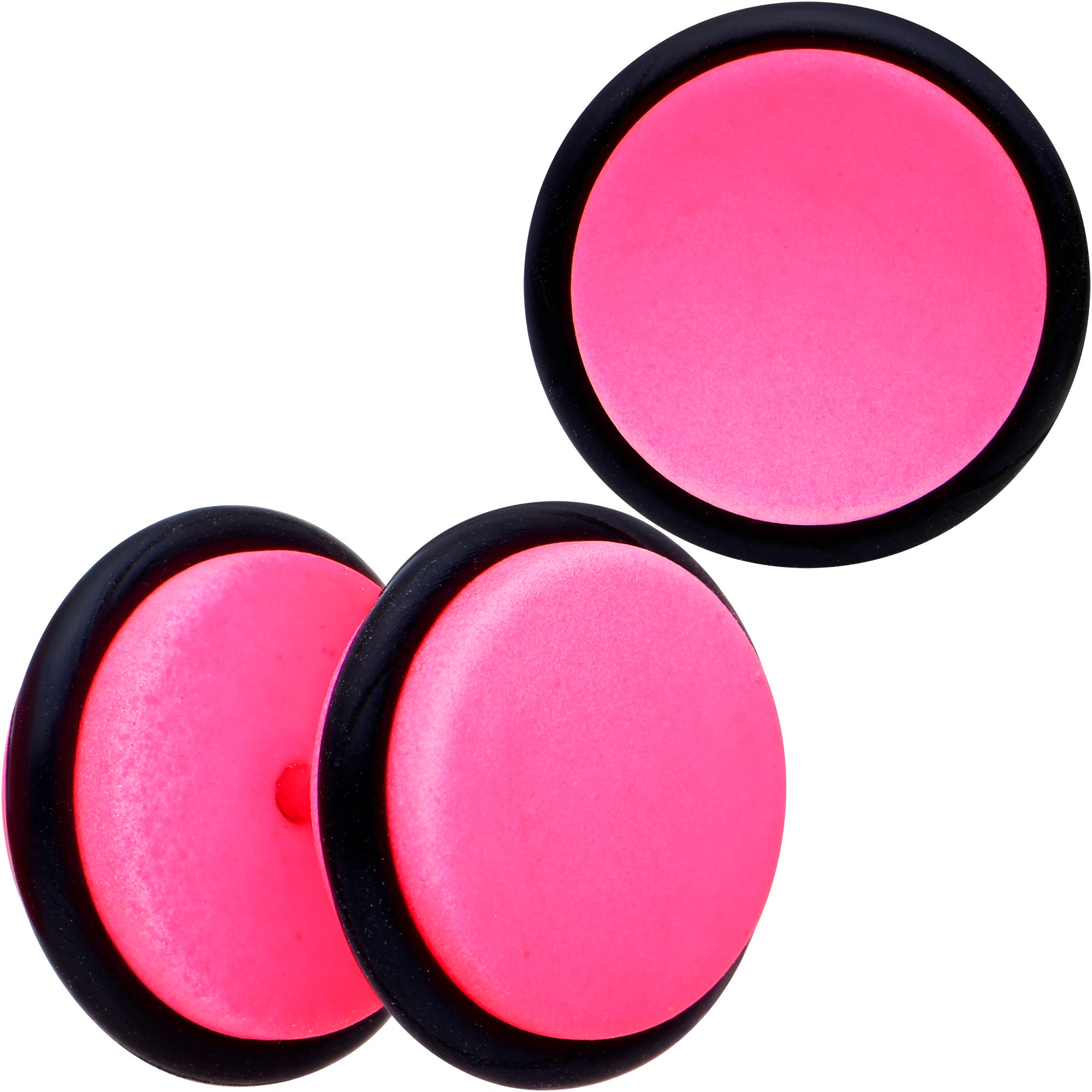16G Pink White Ombre Matte Cheater Plug Set
