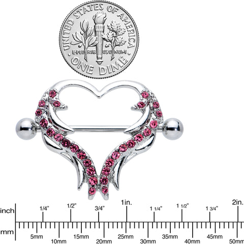 Rose Gold Heart Nipple Ring Shield Piercing One Pair 2 