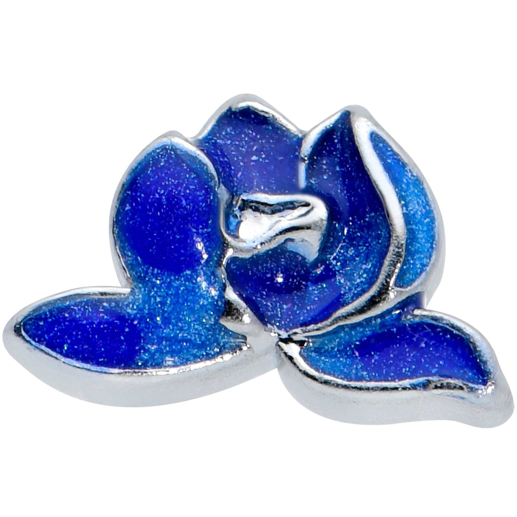 16G 1/4 Lovely Blue Lotus Flower Cartilage Tragus Earring