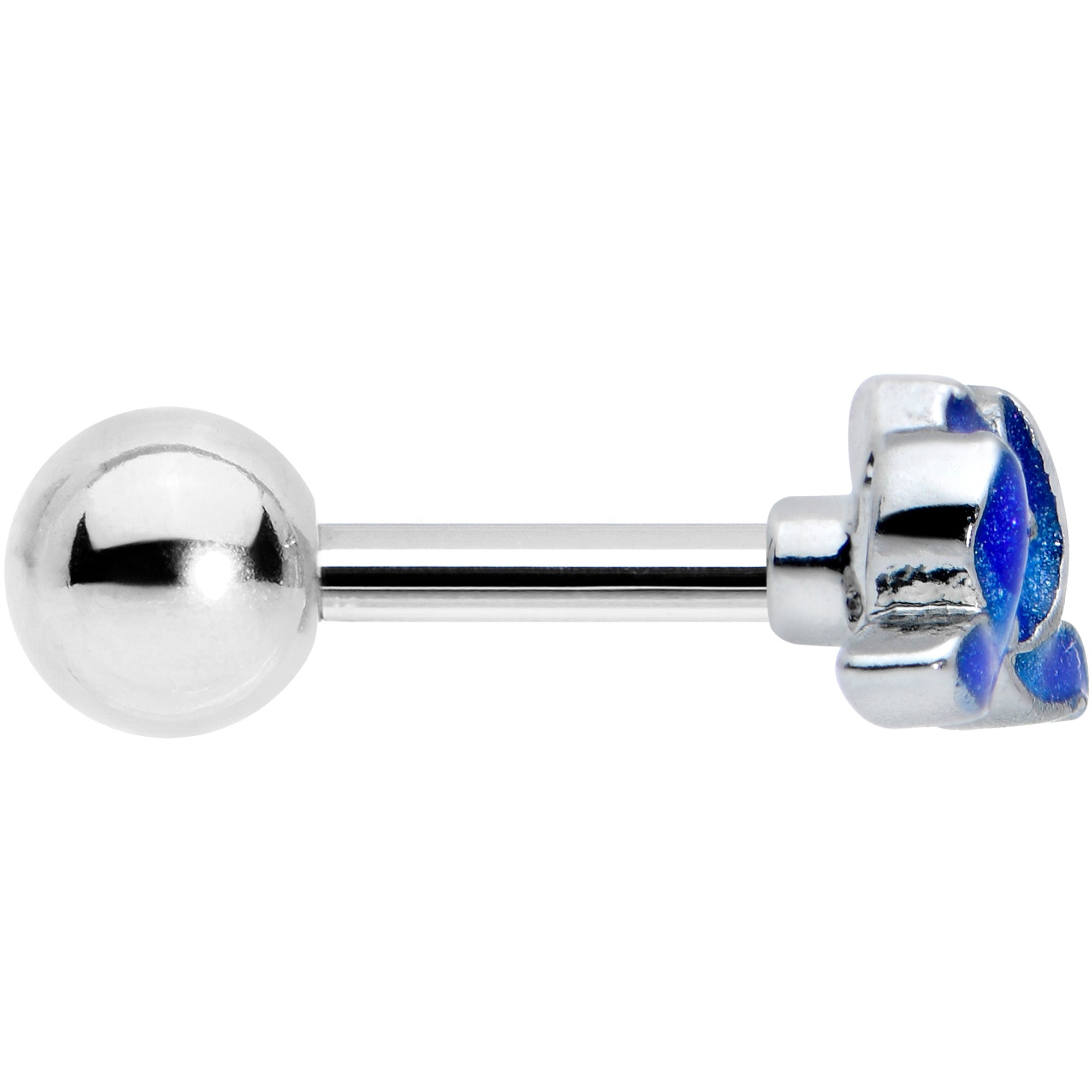 16G 1/4 Lovely Blue Lotus Flower Cartilage Tragus Earring