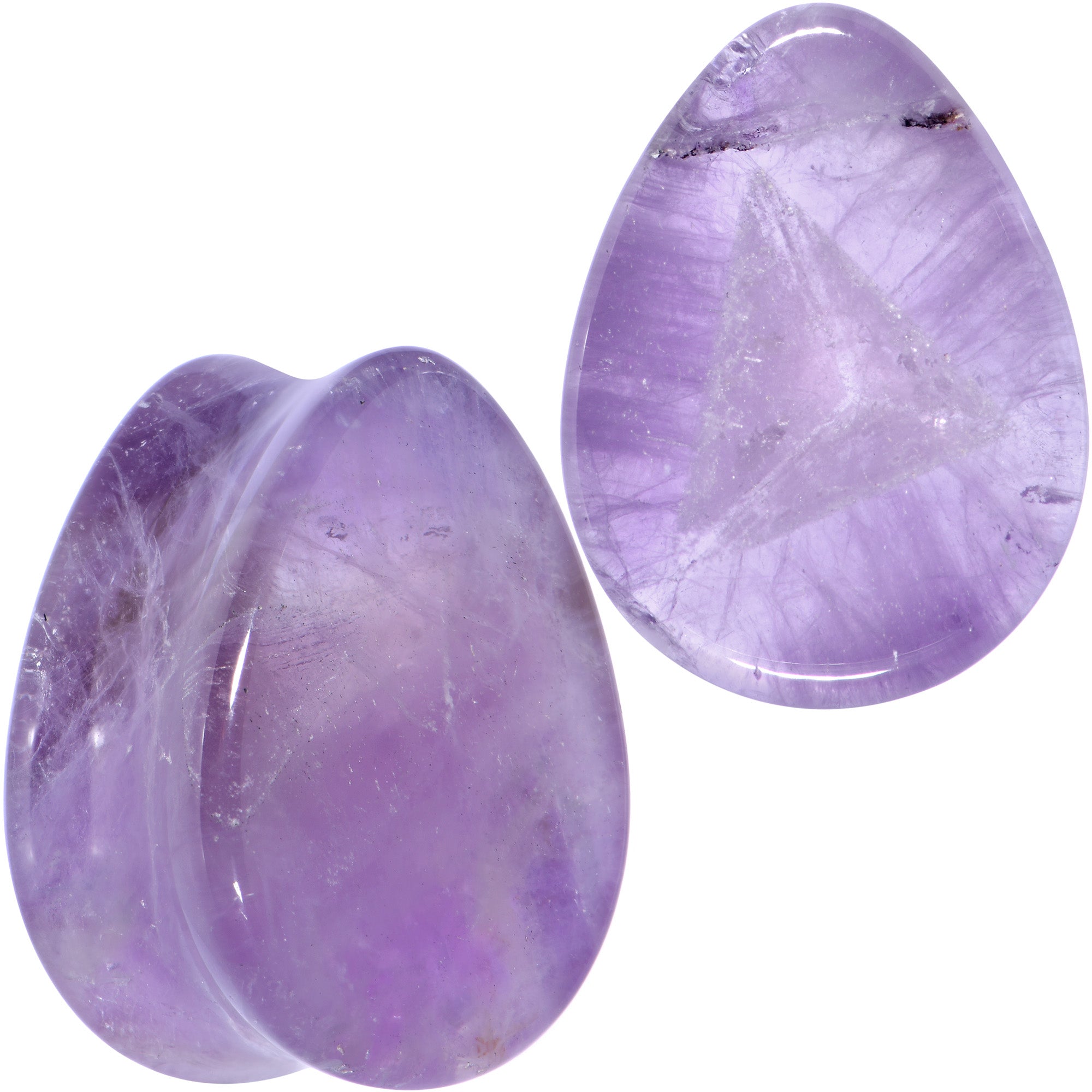 Purple Amethyst Stone Drop Saddle Plug Set