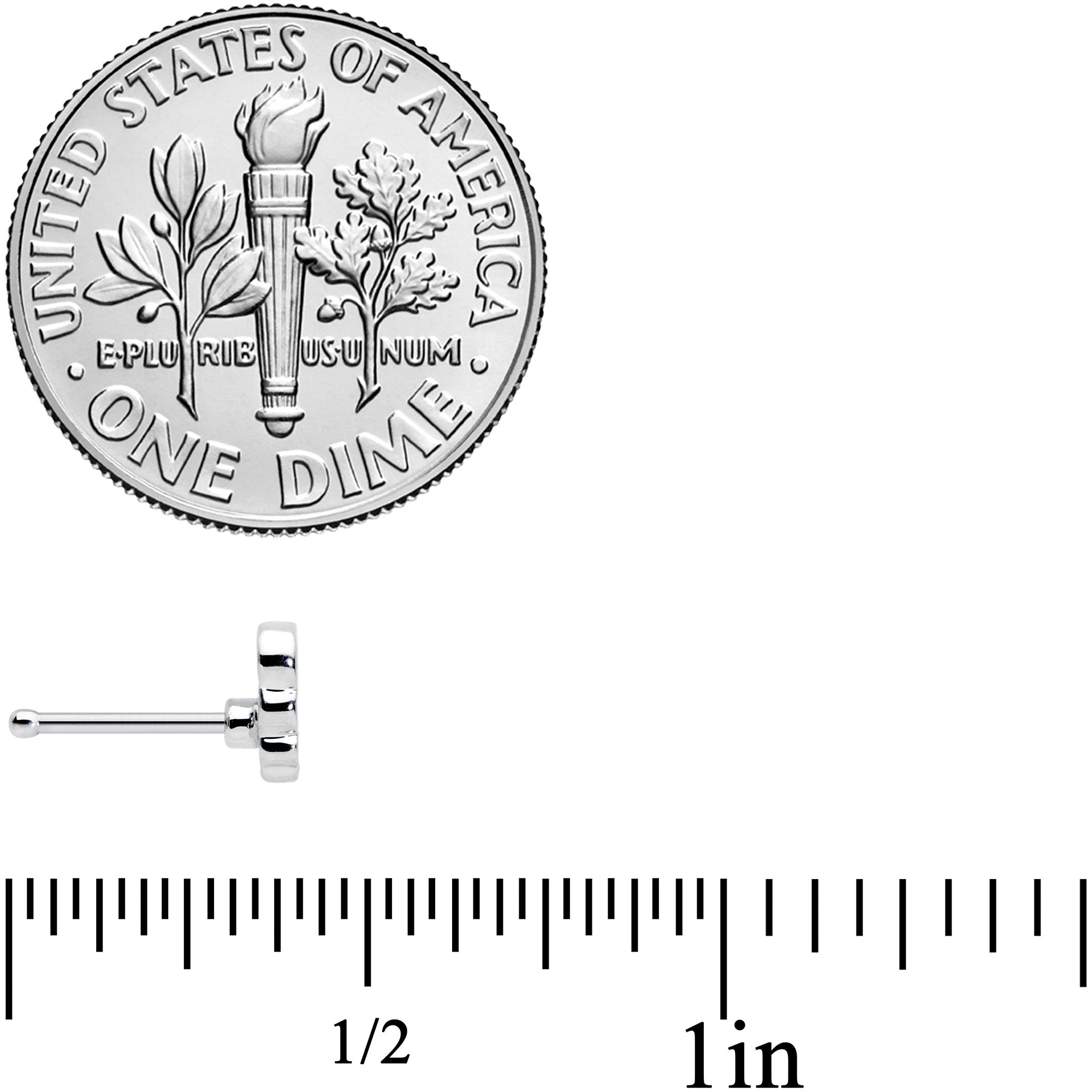 20G 1/4 Pride Rainbow Stripes Butterfly Nose Bone