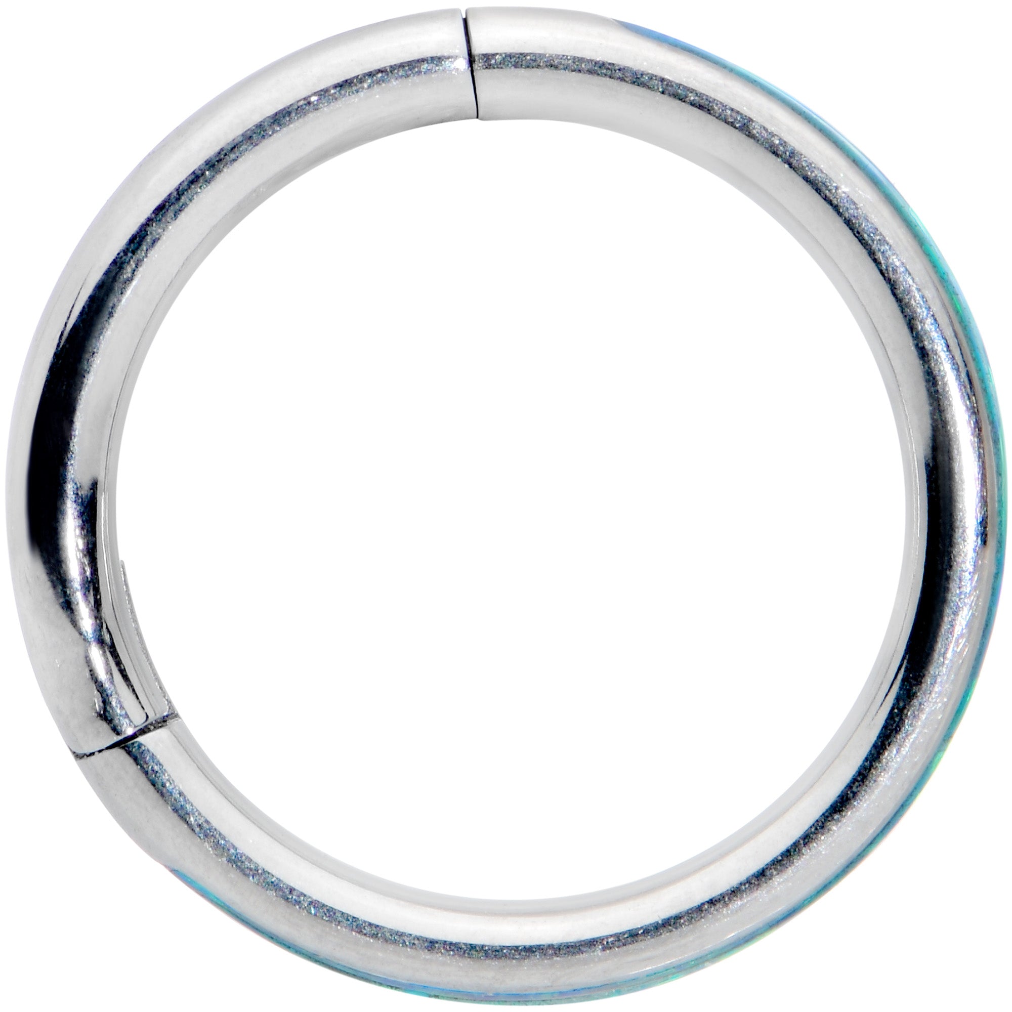 16G 5/16 Green Synthetic Opal Forward Facing Hinged Segment Ring