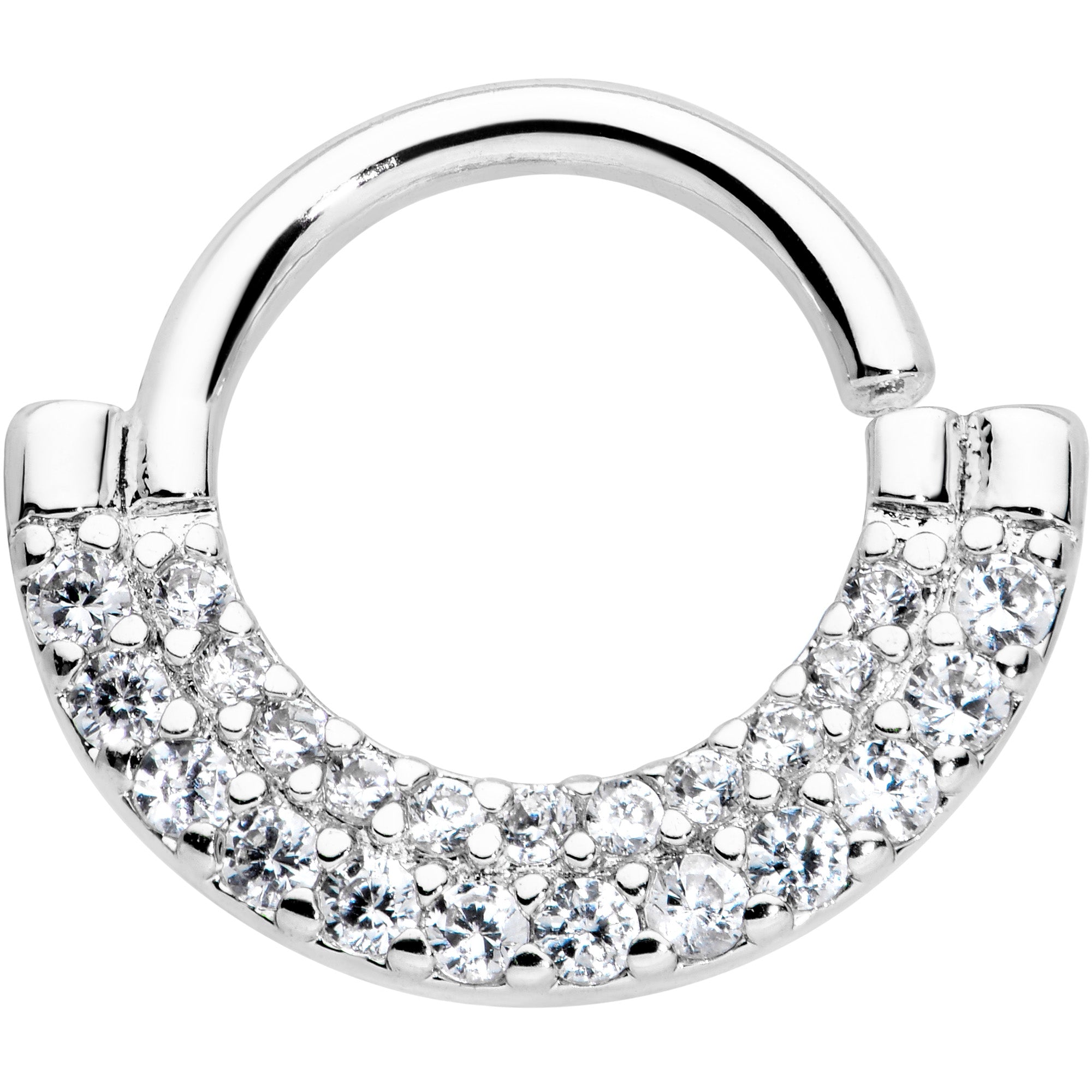 16G 5/16 Clear CZ Gem Double Drama Closure Ring