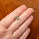 Clear CZ Gem Rose Gold Tone Infinity Heart Barbell Tongue Ring