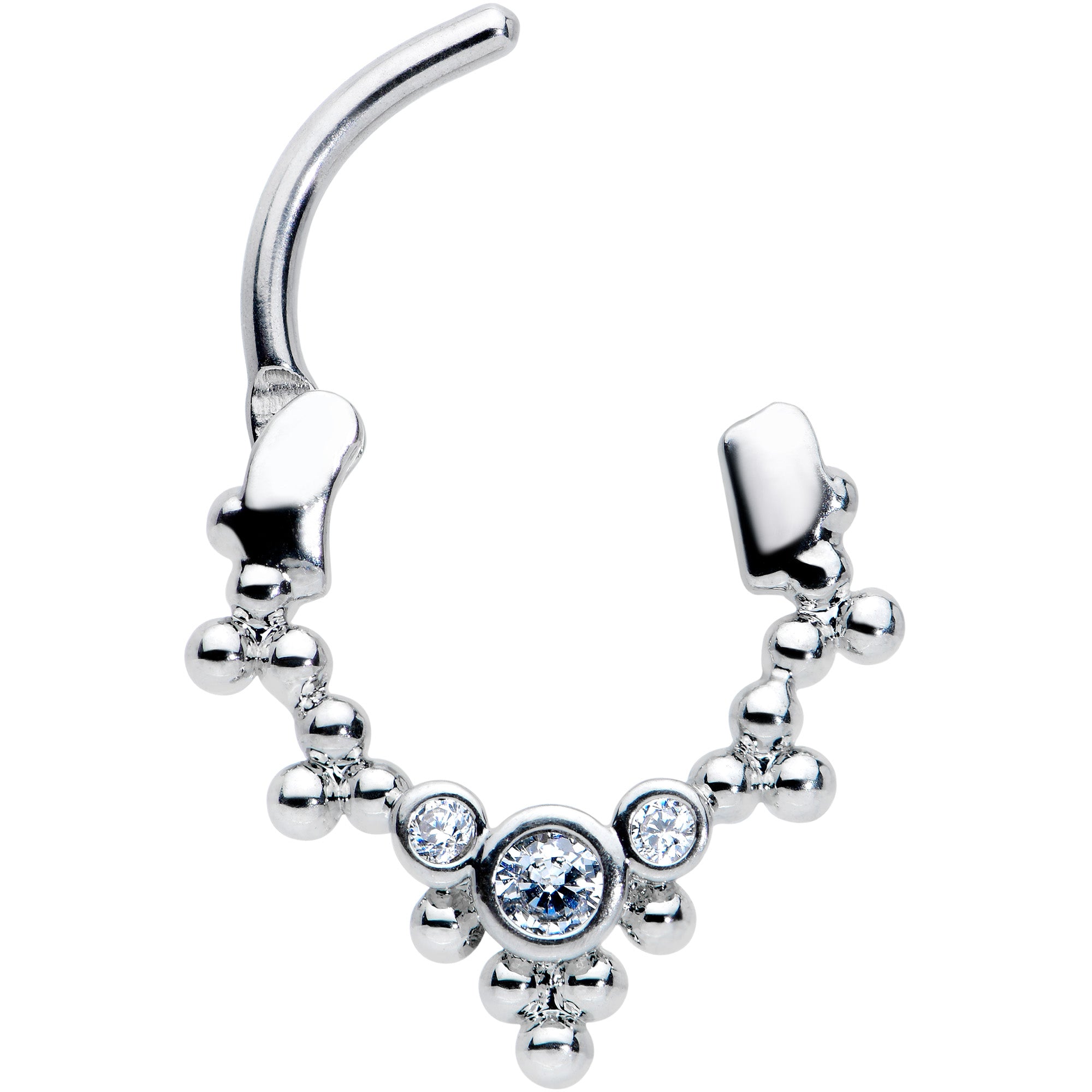 16G 5/16 Clear CZ Gem Princess Cartilage Clicker