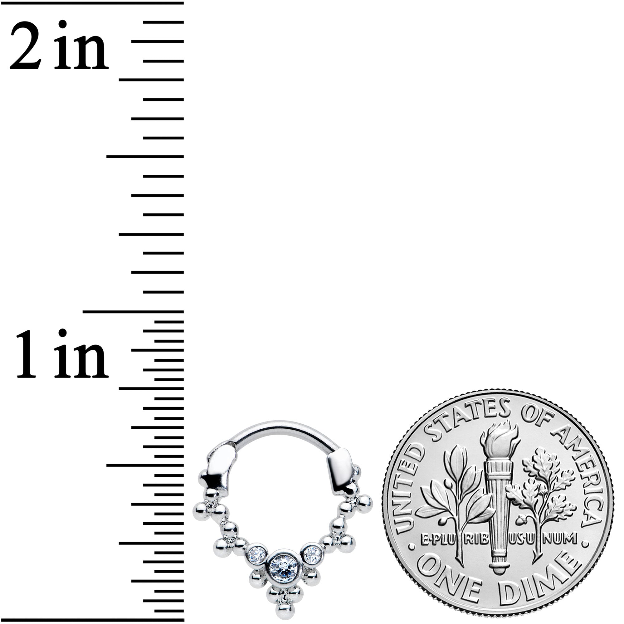 16G 5/16 Clear CZ Gem Princess Cartilage Clicker