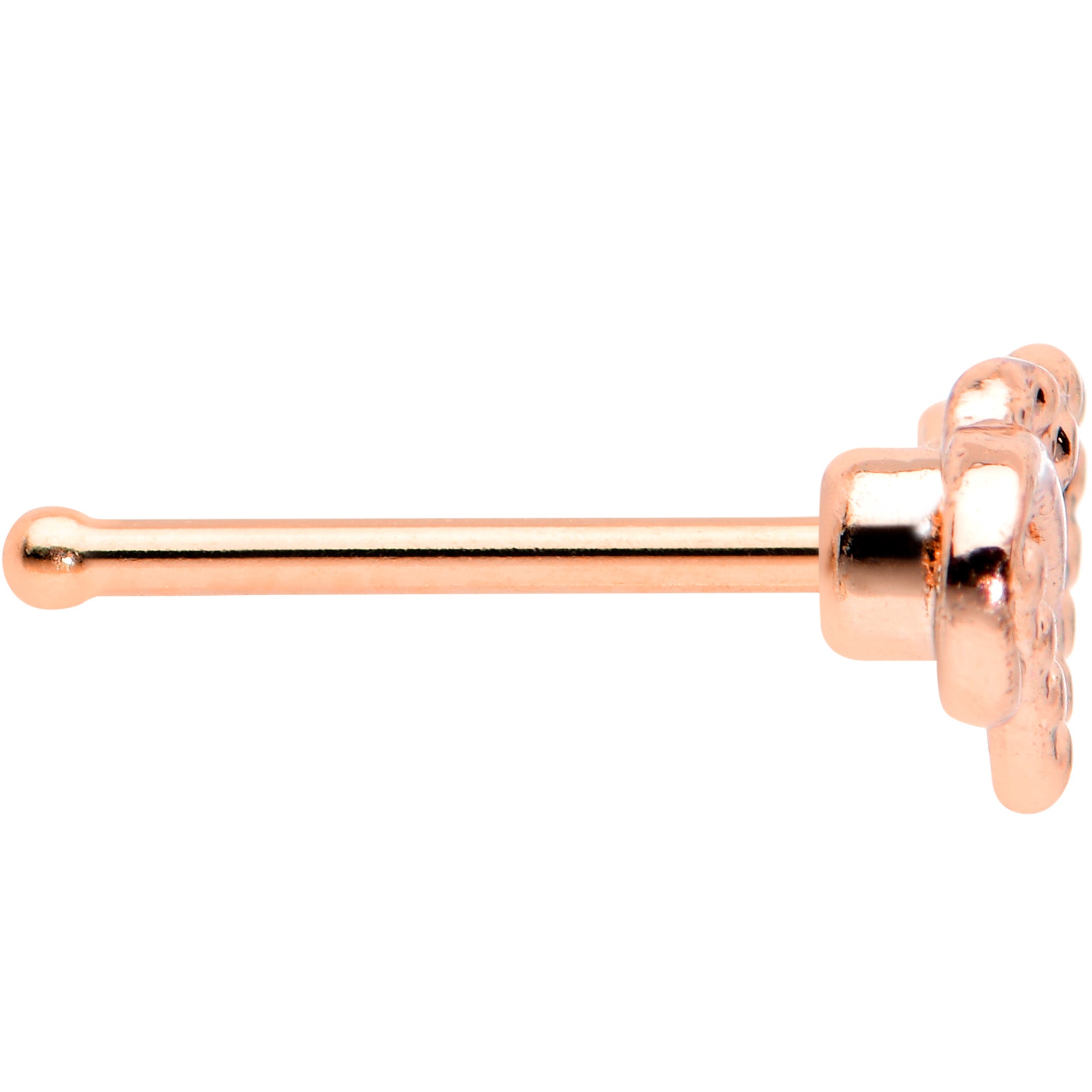 20G 1/4 Rose Gold Tone Textured Infinity Heart Nose Bone