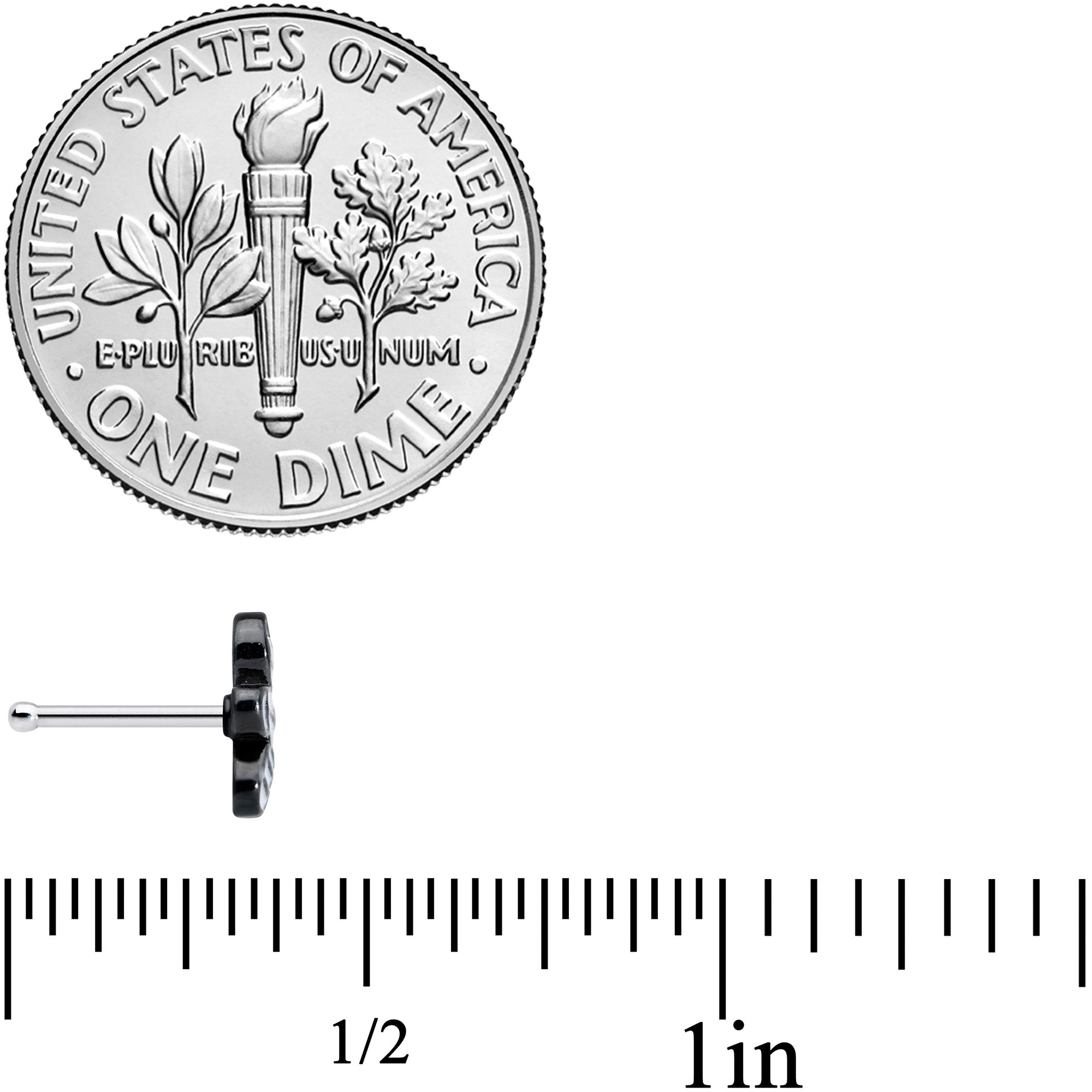 20G 1/4 Red Eye Mummy Halloween Nose Bone