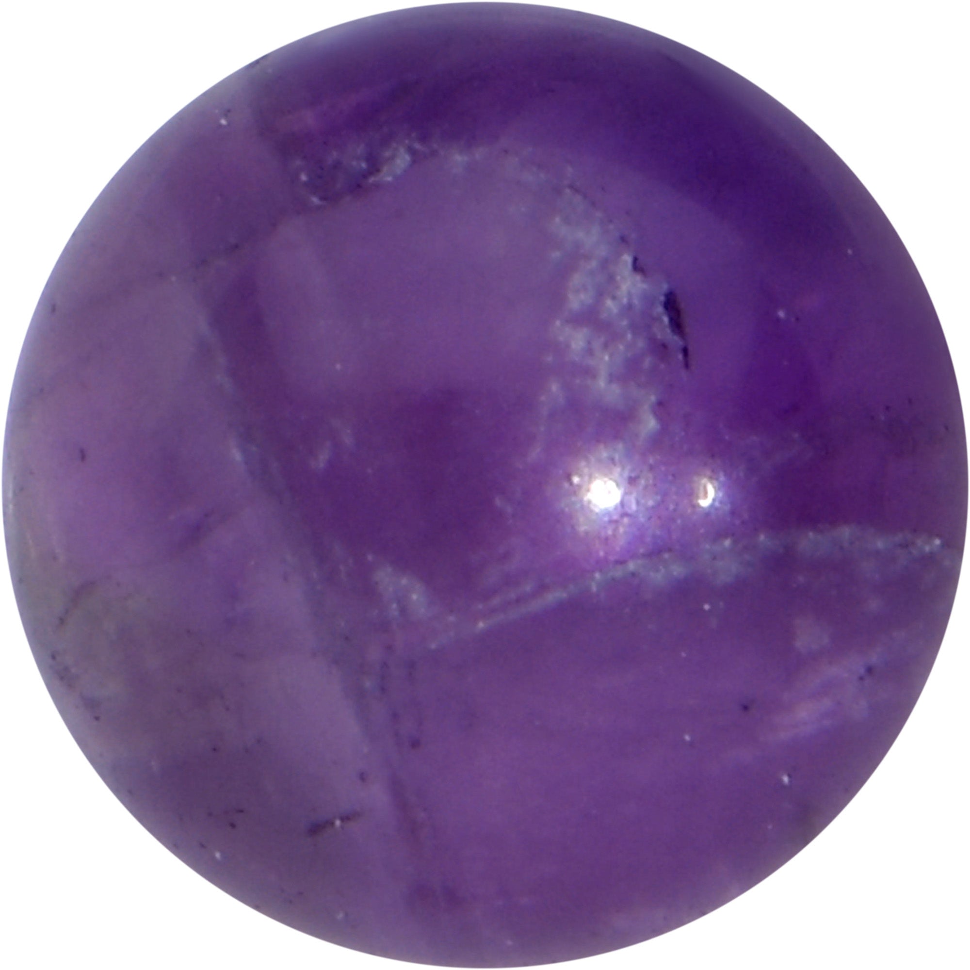 16G 1/4 Elegant Purple Amethyst Internal Threaded Labret Tragus