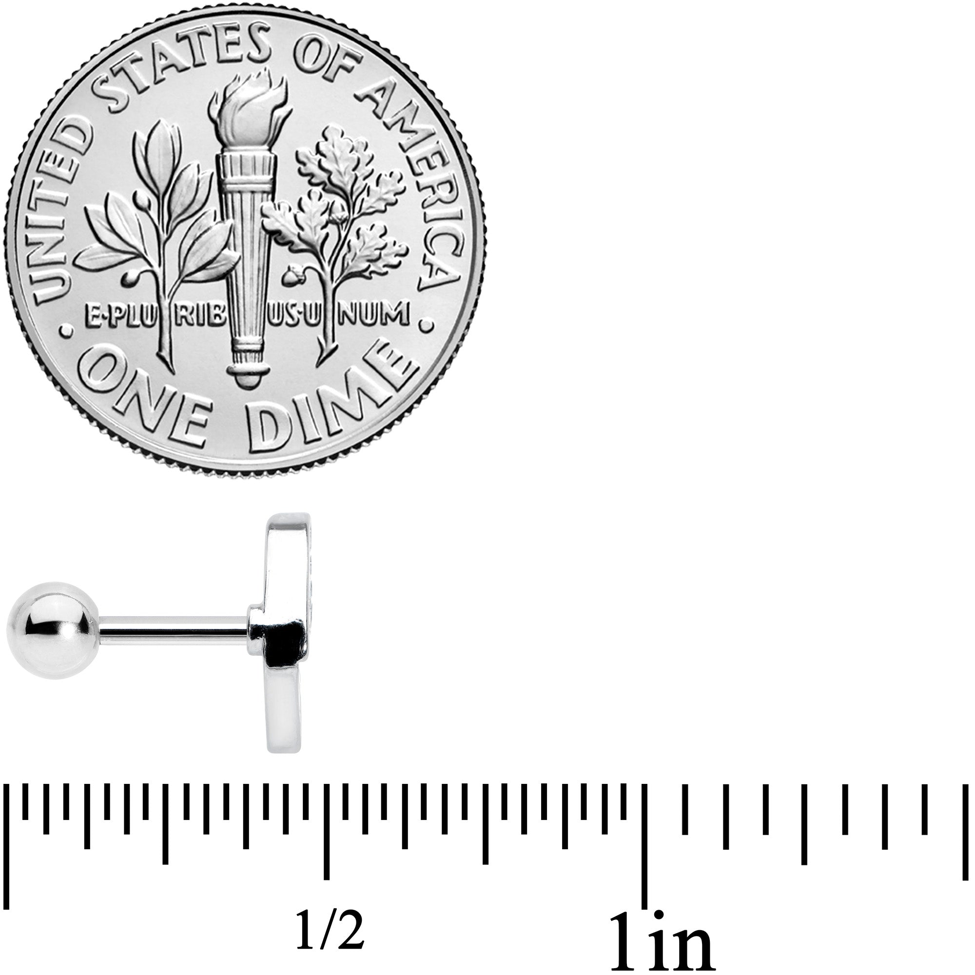 16G 1/4 Simple Blue Butterfly Wing Cartilage Tragus Earring