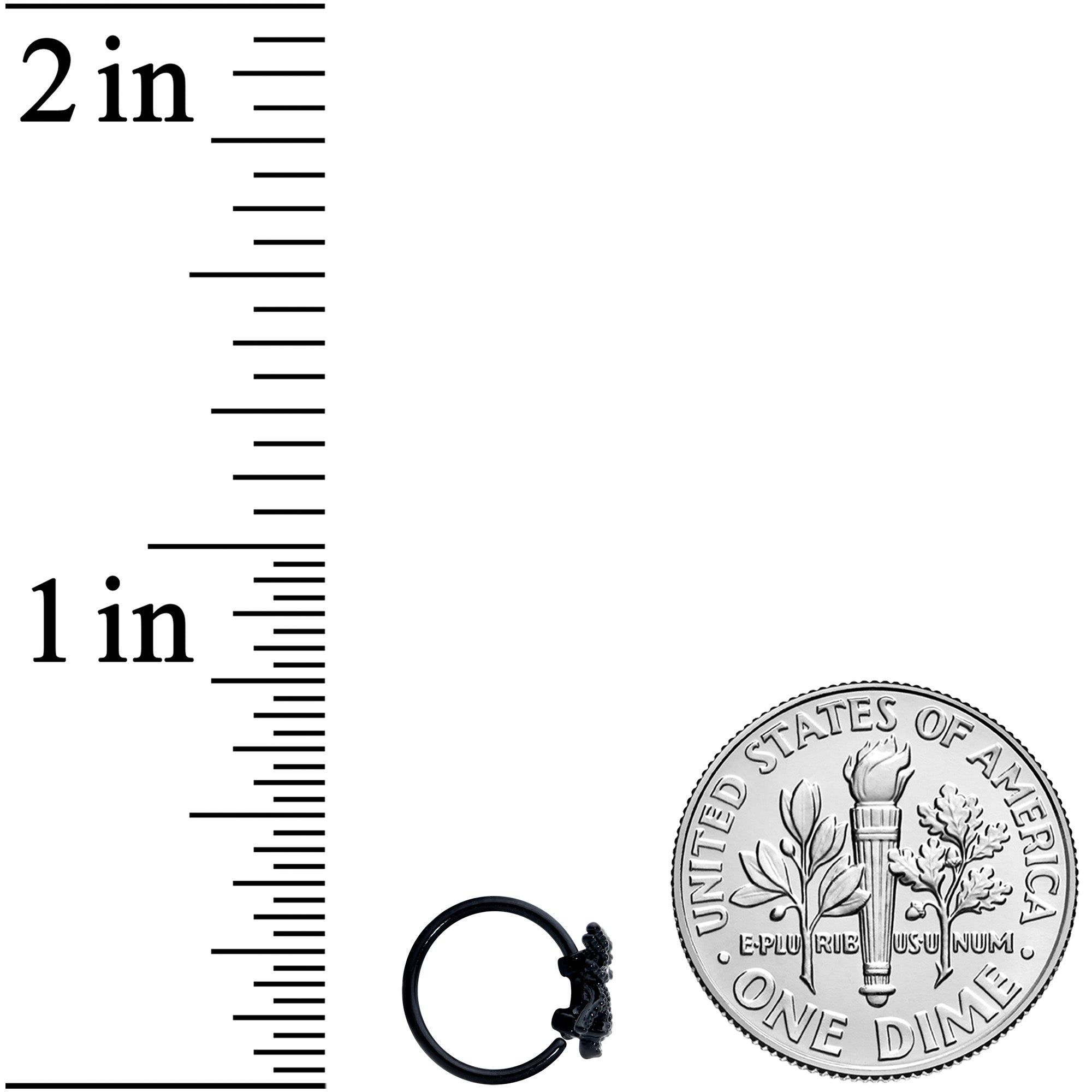 20G 5/16 Yellow Gem Black Nubbly Spider Halloween Nose Hoop