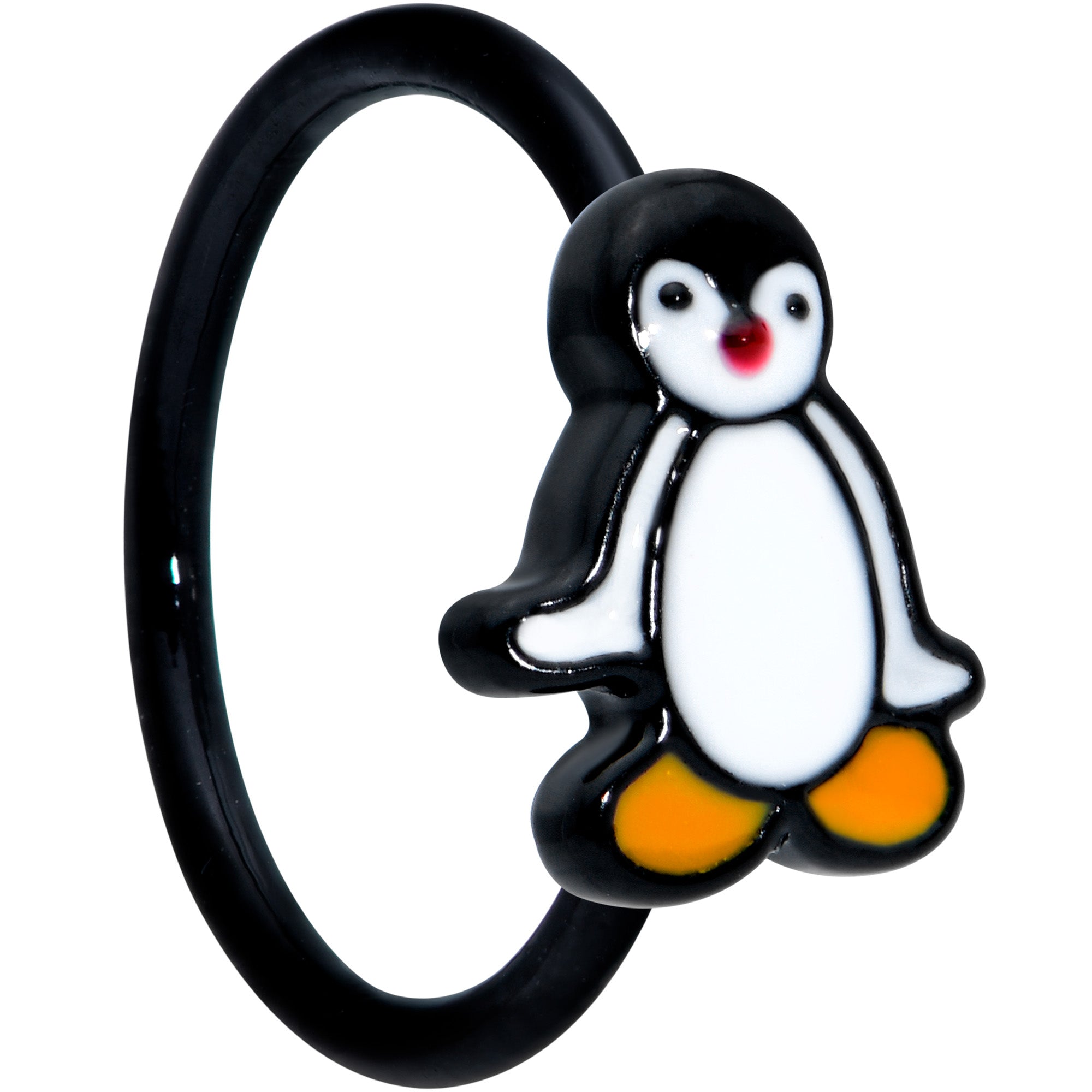 20G 5/16 Black Baby Penguin Nose Hoop