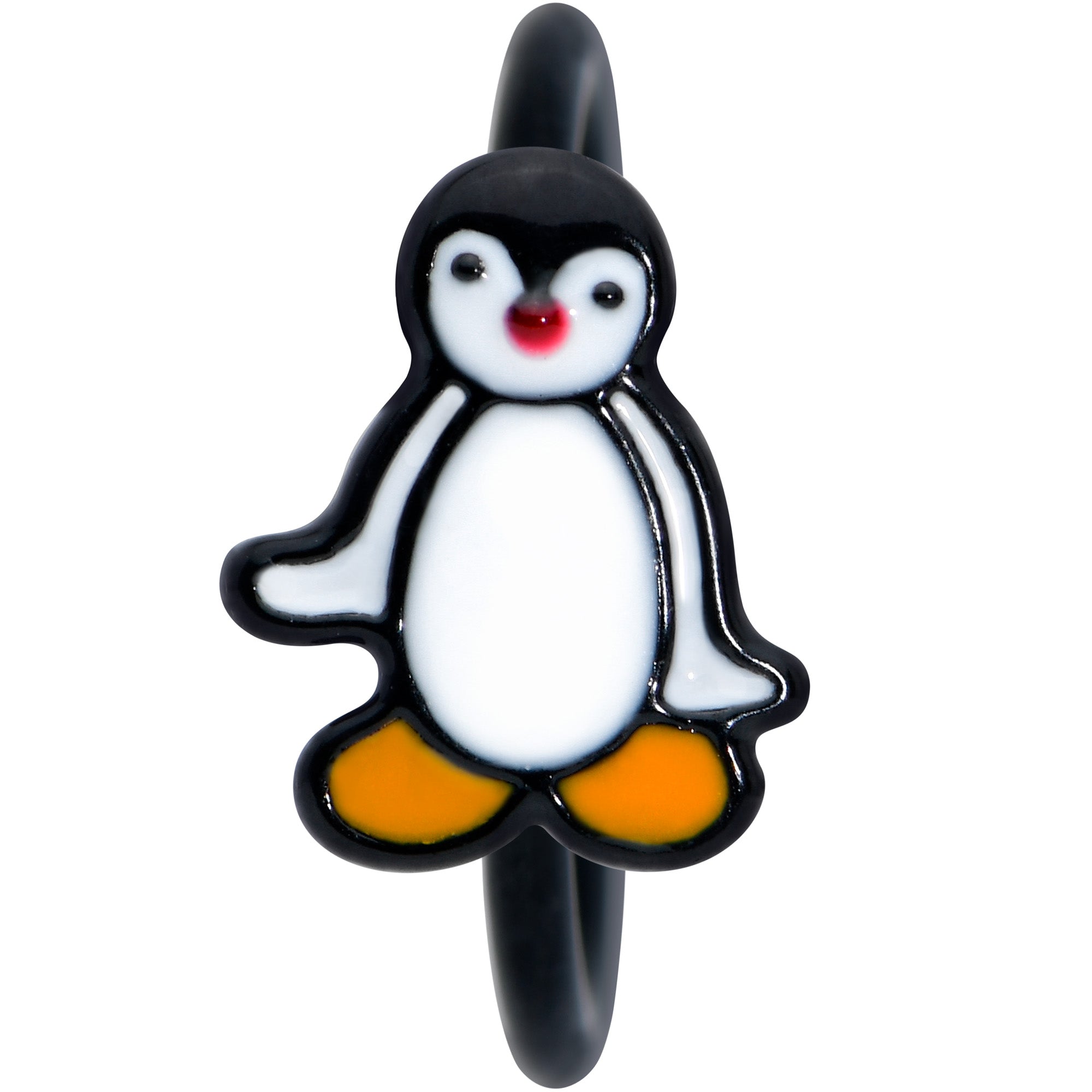 20G 5/16 Black Baby Penguin Nose Hoop