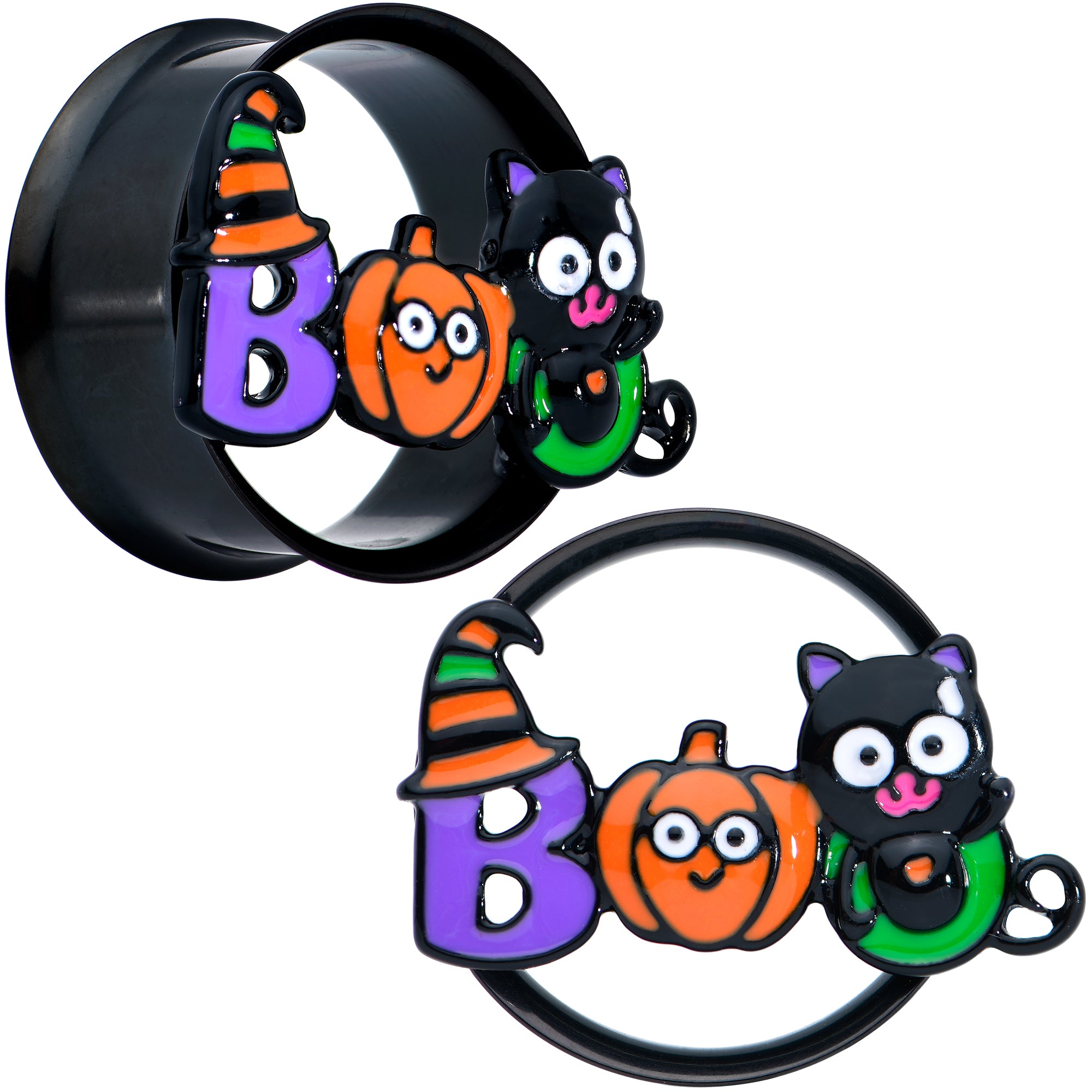 Black Boo Party Halloween Tunnel Plug Set
