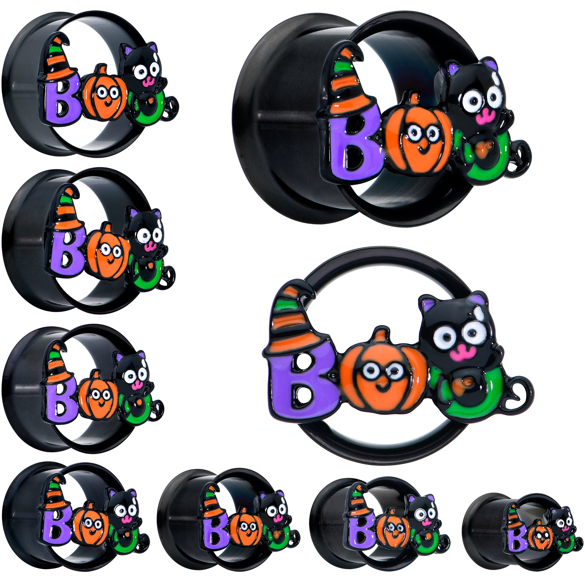 Black Boo Party Halloween Tunnel Plug Set