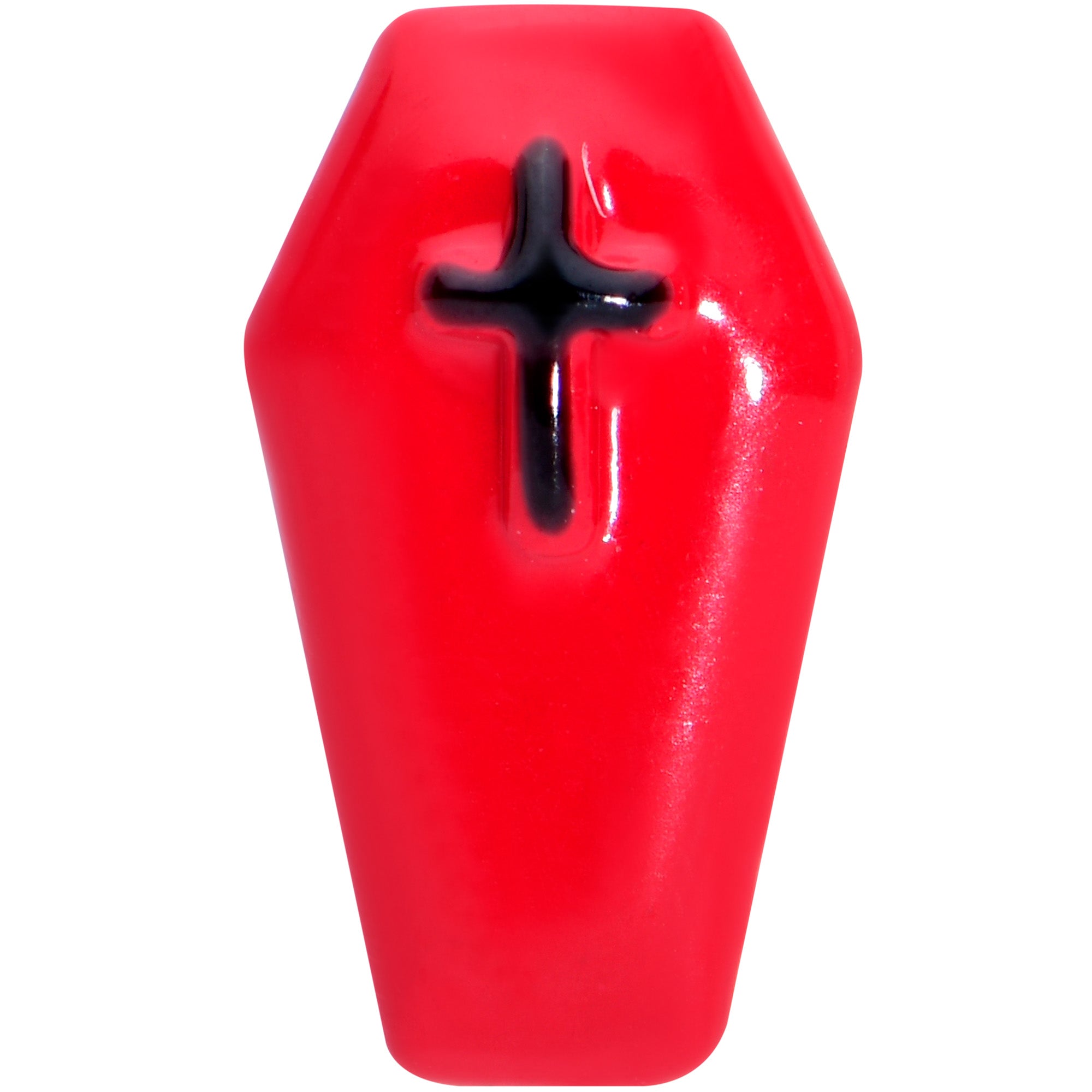 16G 1/4 Black Red Coffin Halloween Cartilage Tragus Earring