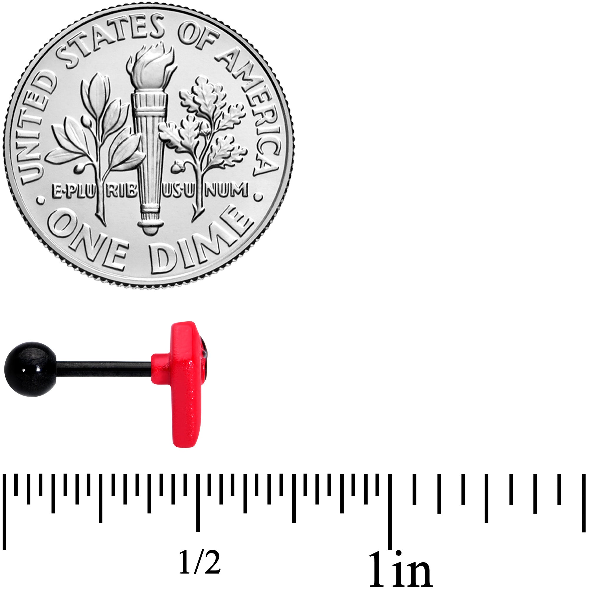 16G 1/4 Black Red Coffin Halloween Cartilage Tragus Earring