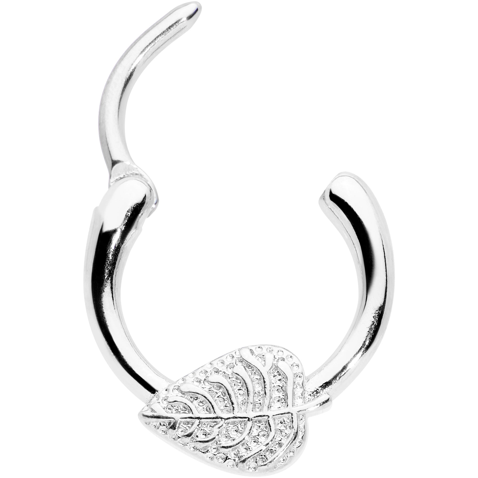 16G 3/8 Autumn Textured Leaf Cartilage Clicker Ring