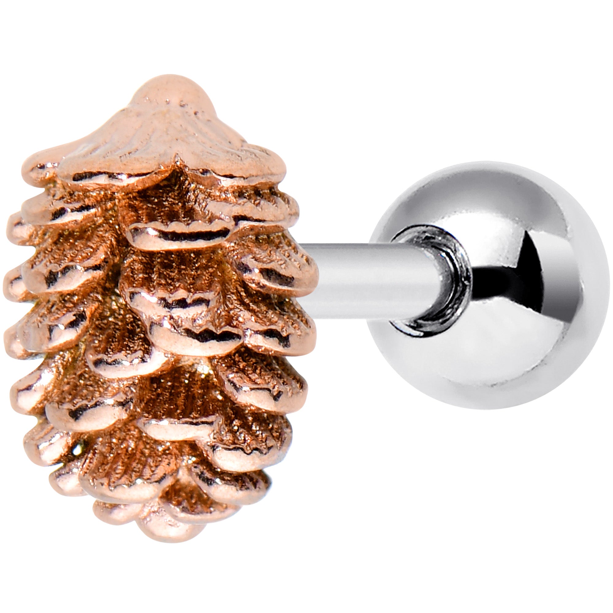 16G 1/4 Autumn Pine Cone Cartilage Tragus Earring