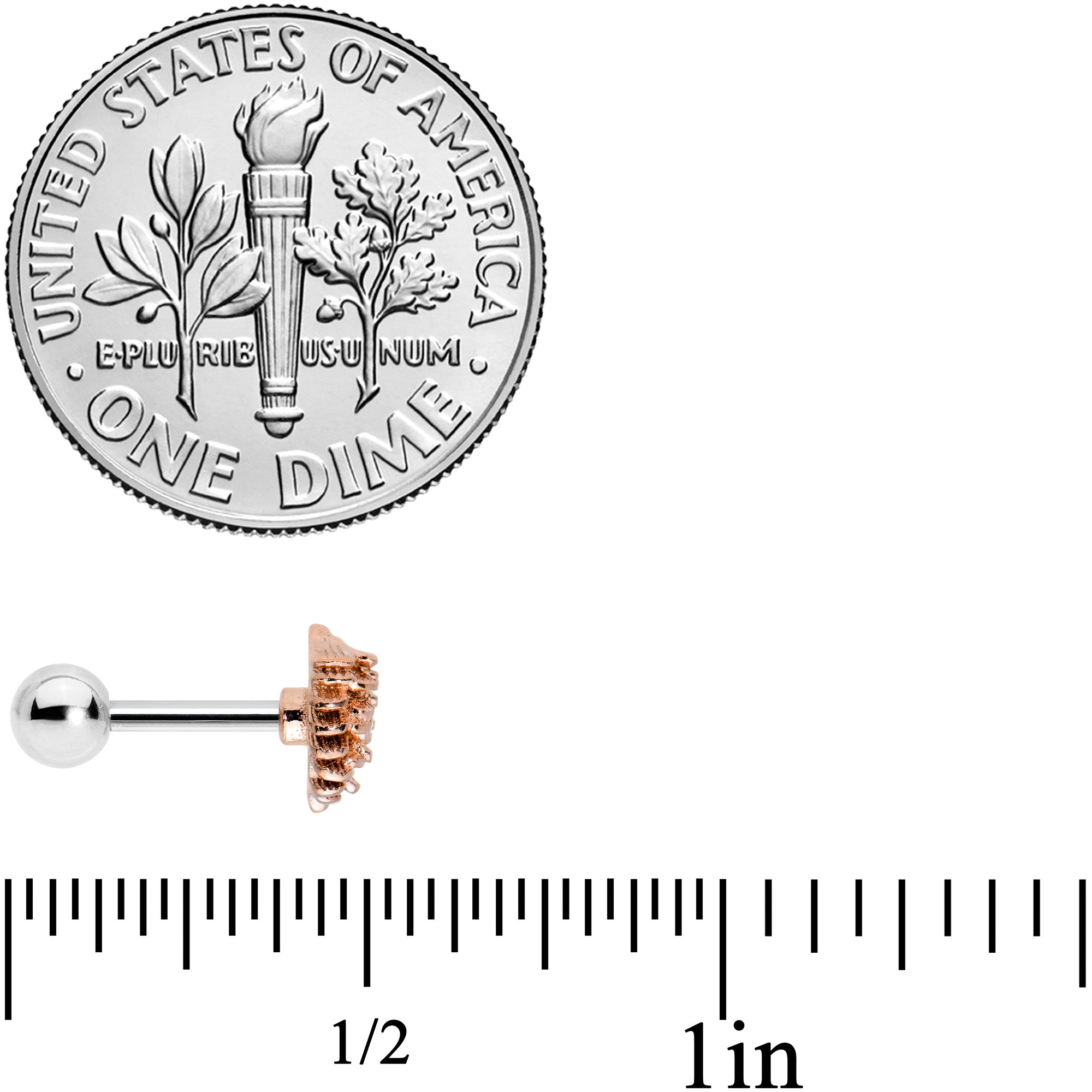 16G 1/4 Autumn Pine Cone Cartilage Tragus Earring