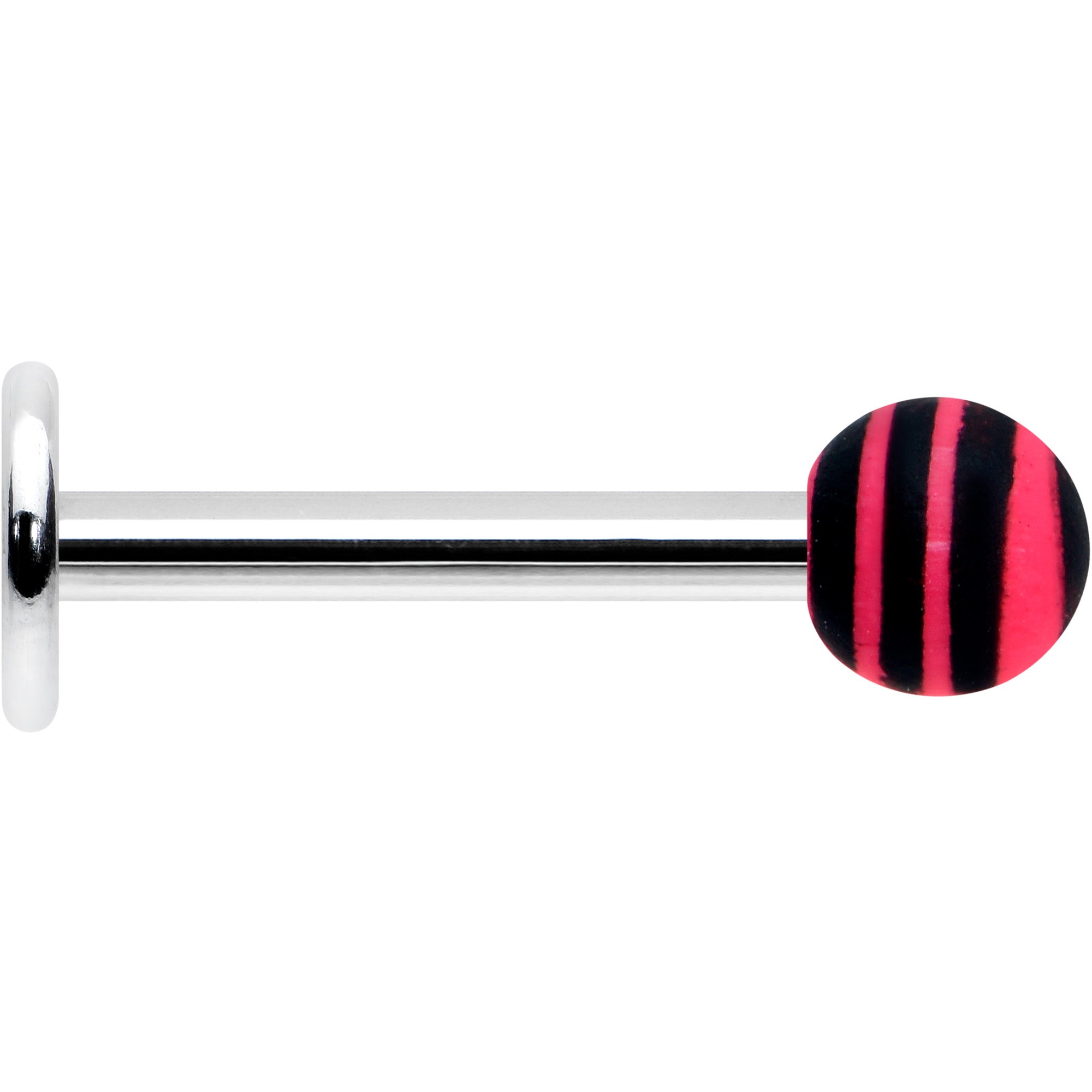 16G 5/16 Matte Pink Zebra Stripe Labret Monroe Tragus