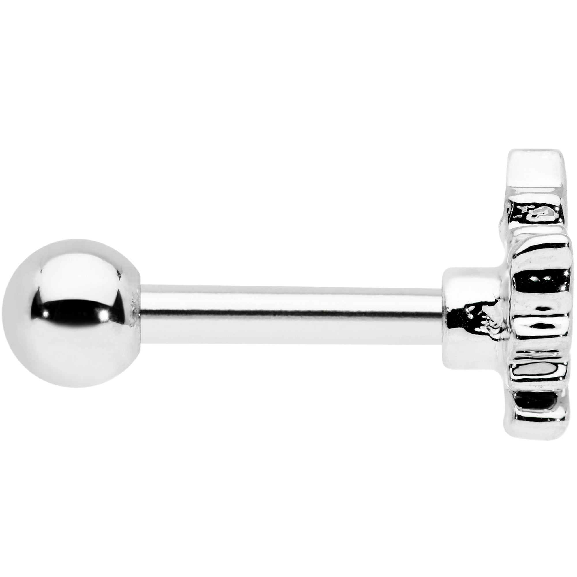 16G 1/4 Autumn White Maple Leaf Cartilage Tragus Earring