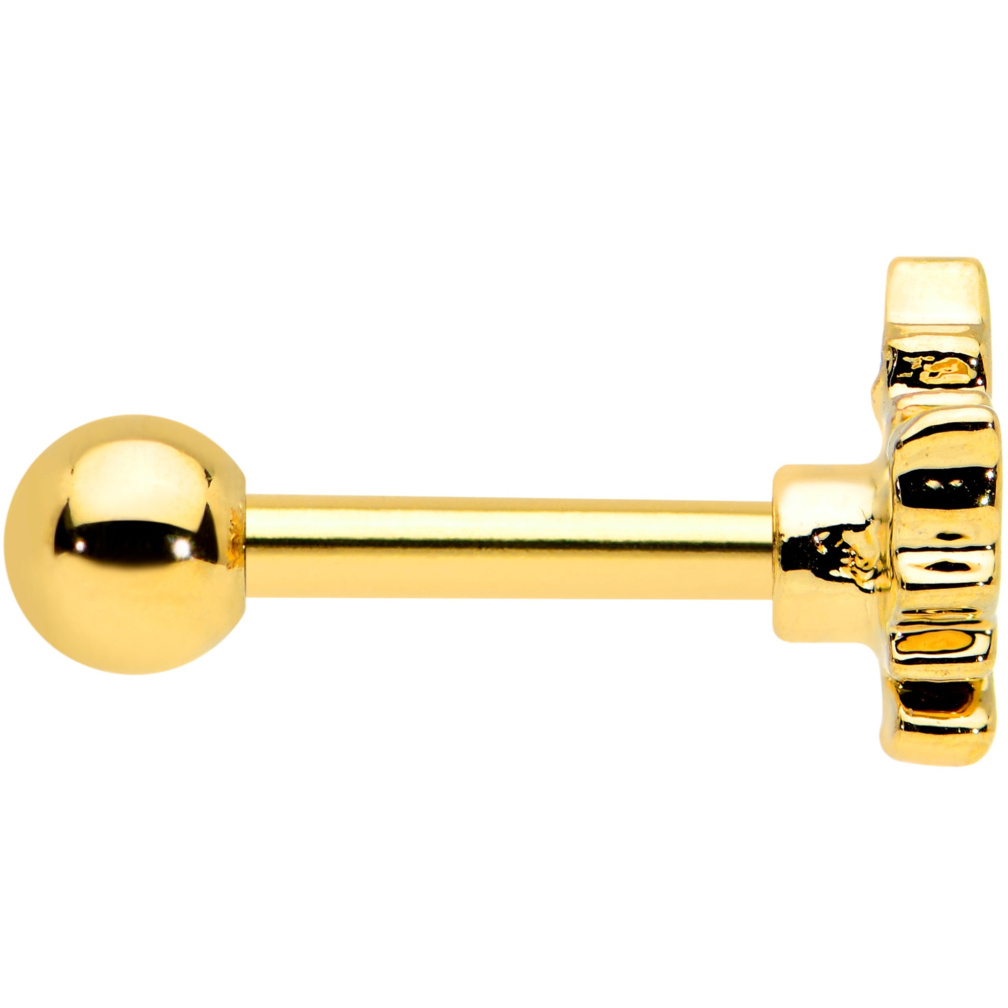 16G 1/4 Gold Tone Fall White Maple Leaf Cartilage Tragus Earring