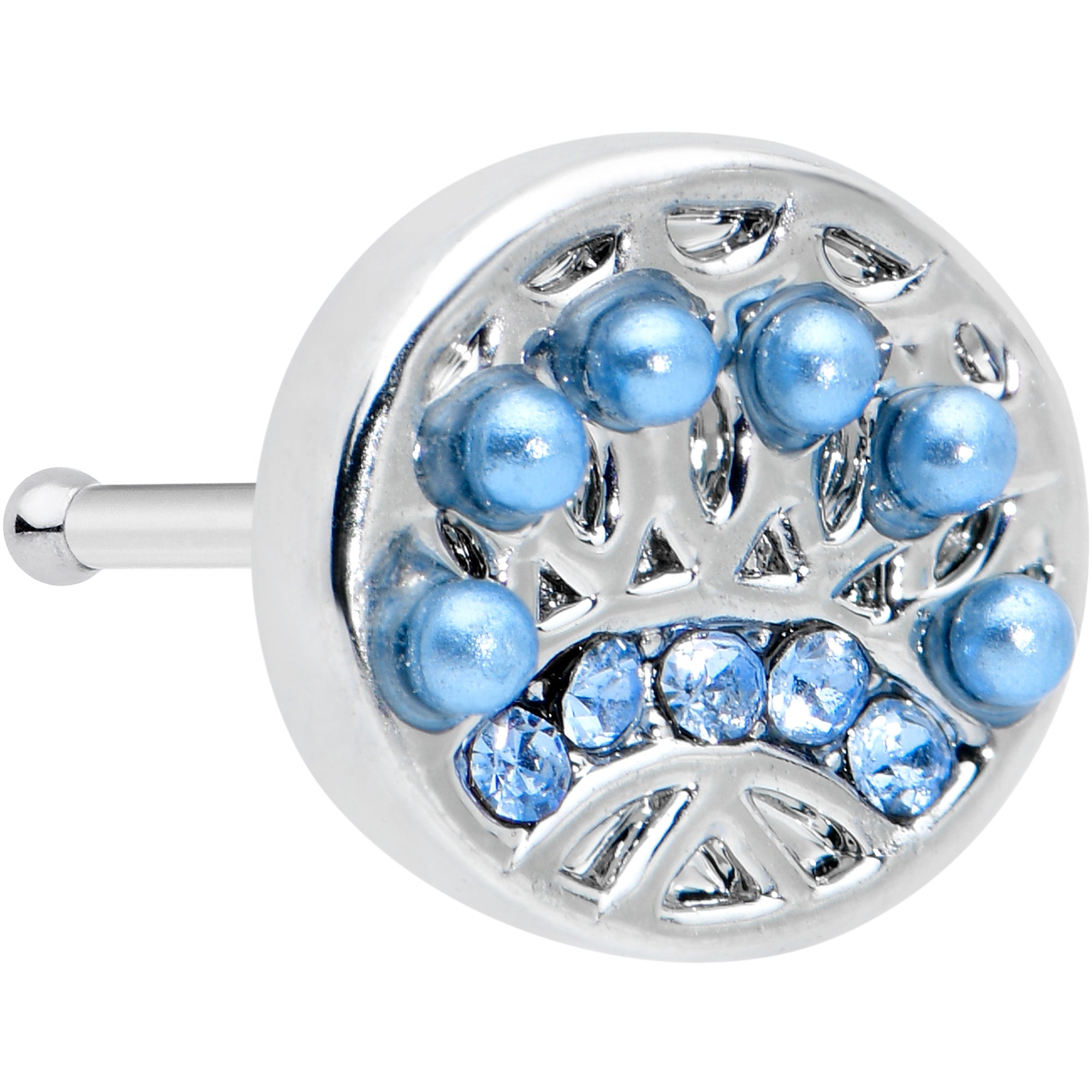 20G 1/4 Blue Gem Geometric Blues Nose Bone