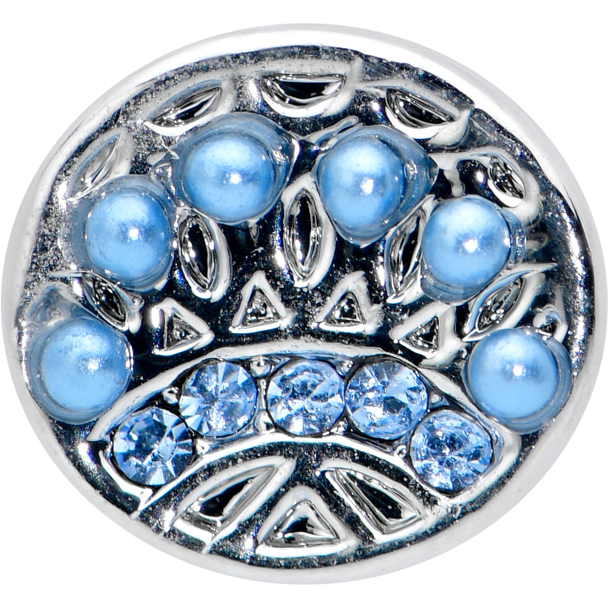 20G 1/4 Blue Gem Geometric Blues Nose Bone