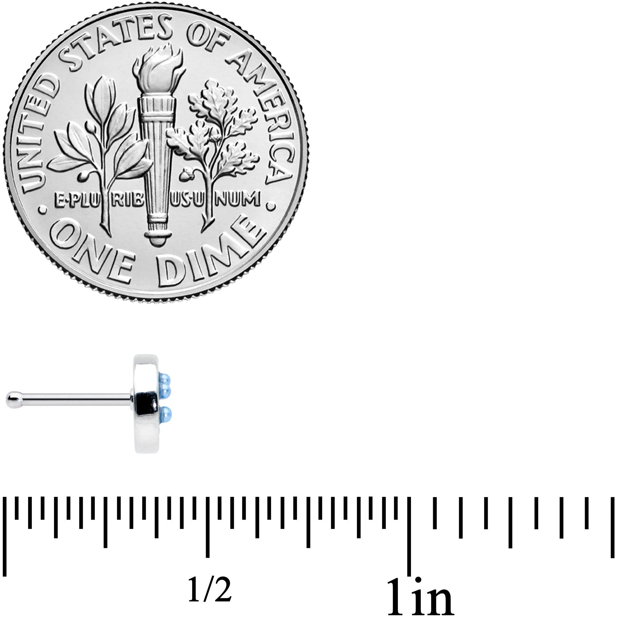 20G 1/4 Blue Gem Geometric Blues Nose Bone