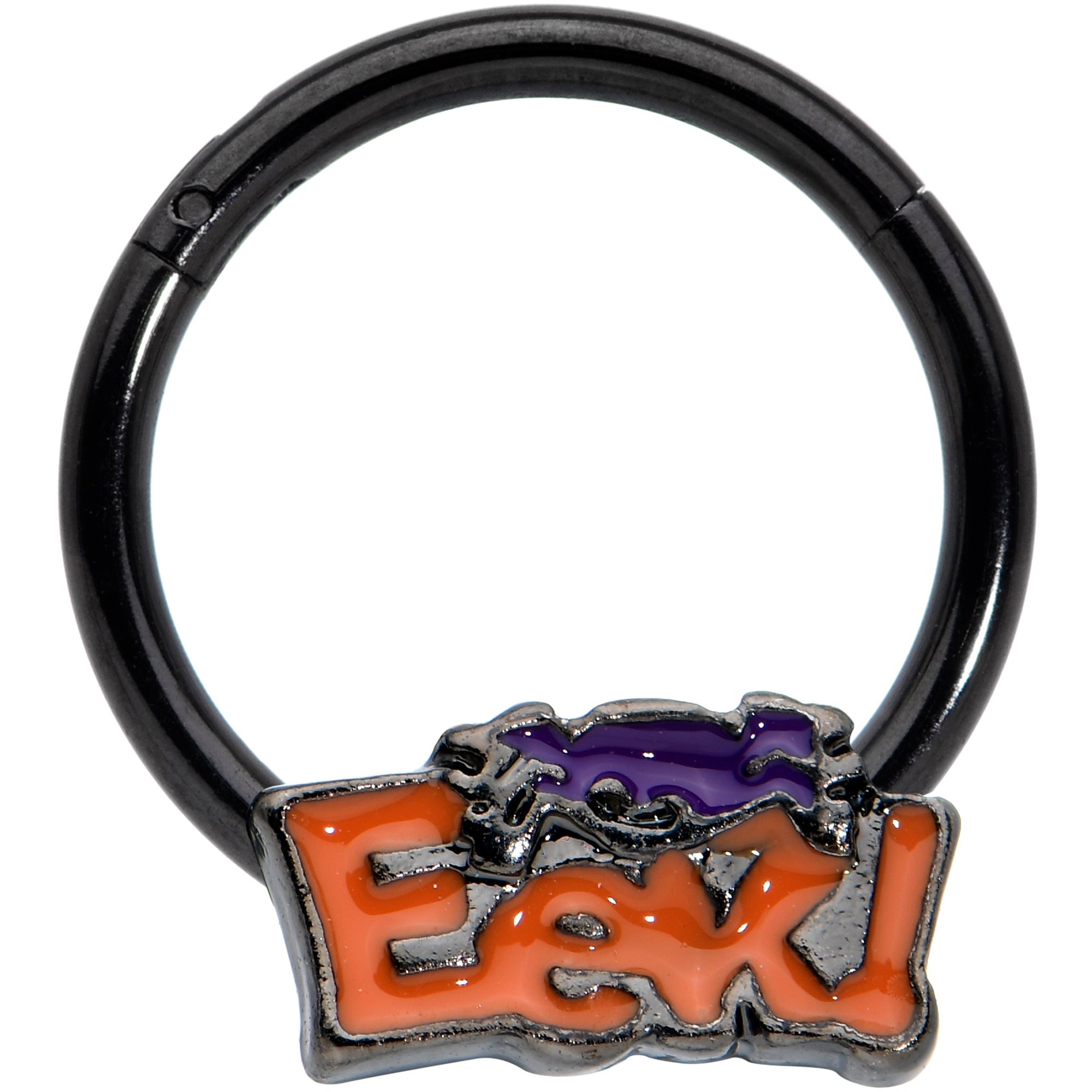 16 Gauge 3/8 Black Eek Purple Spider Halloween Hinged Segment Ring