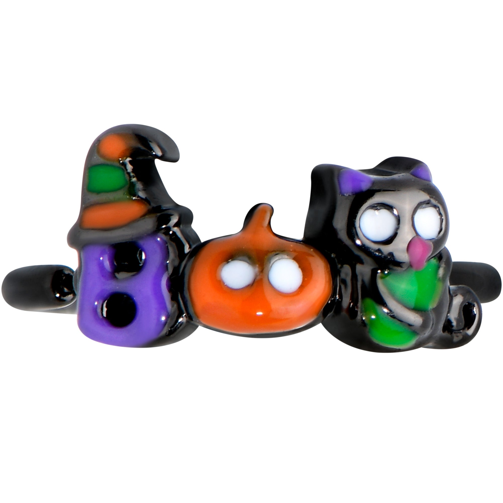 20G 1/4 Black Boo Party Halloween Nose Hoop