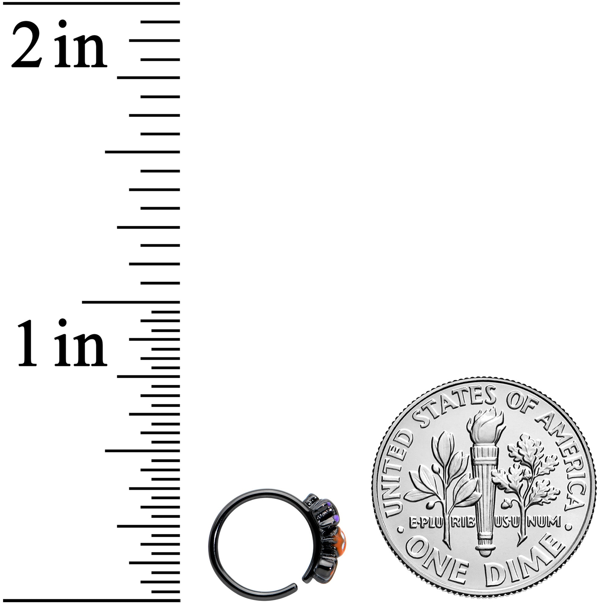 20G 1/4 Black Boo Party Halloween Nose Hoop