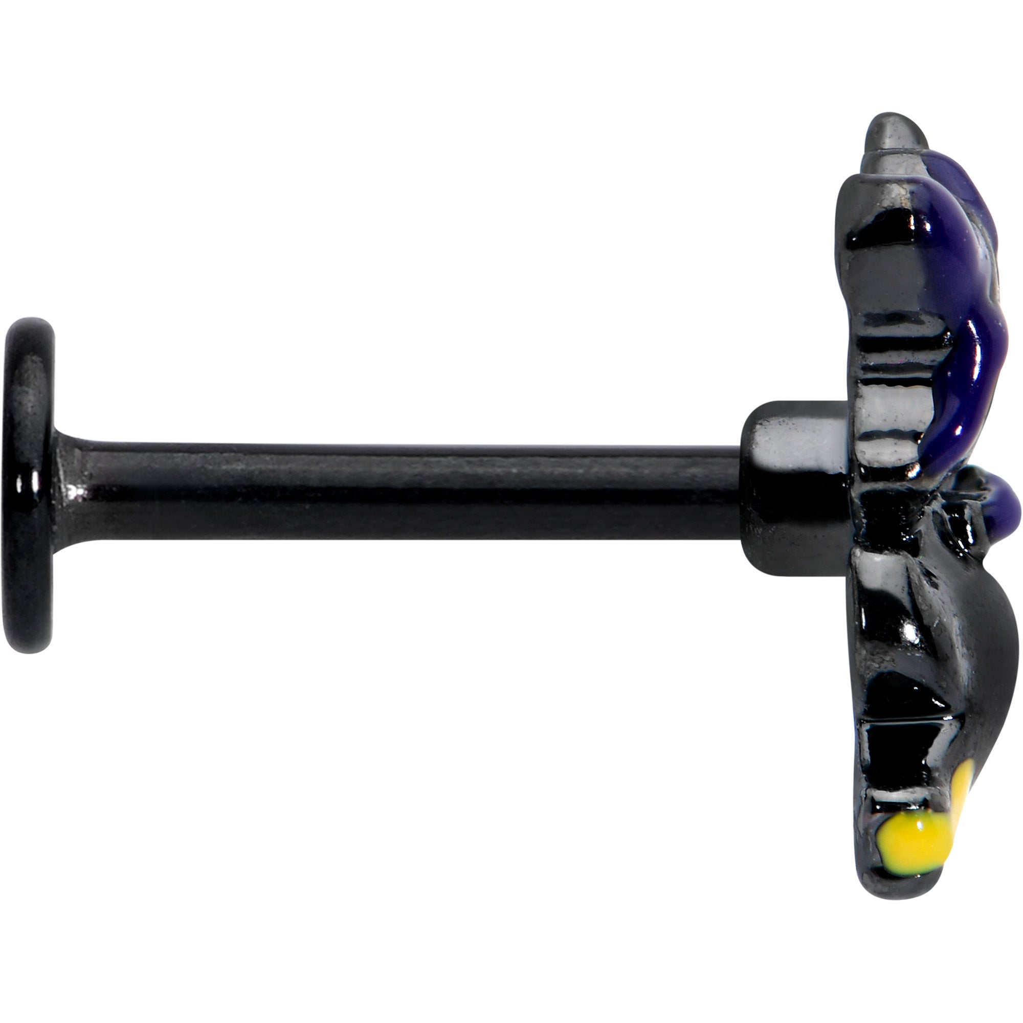 16G 5/16 Black Witch Cat Halloween Labret Monroe Tragus