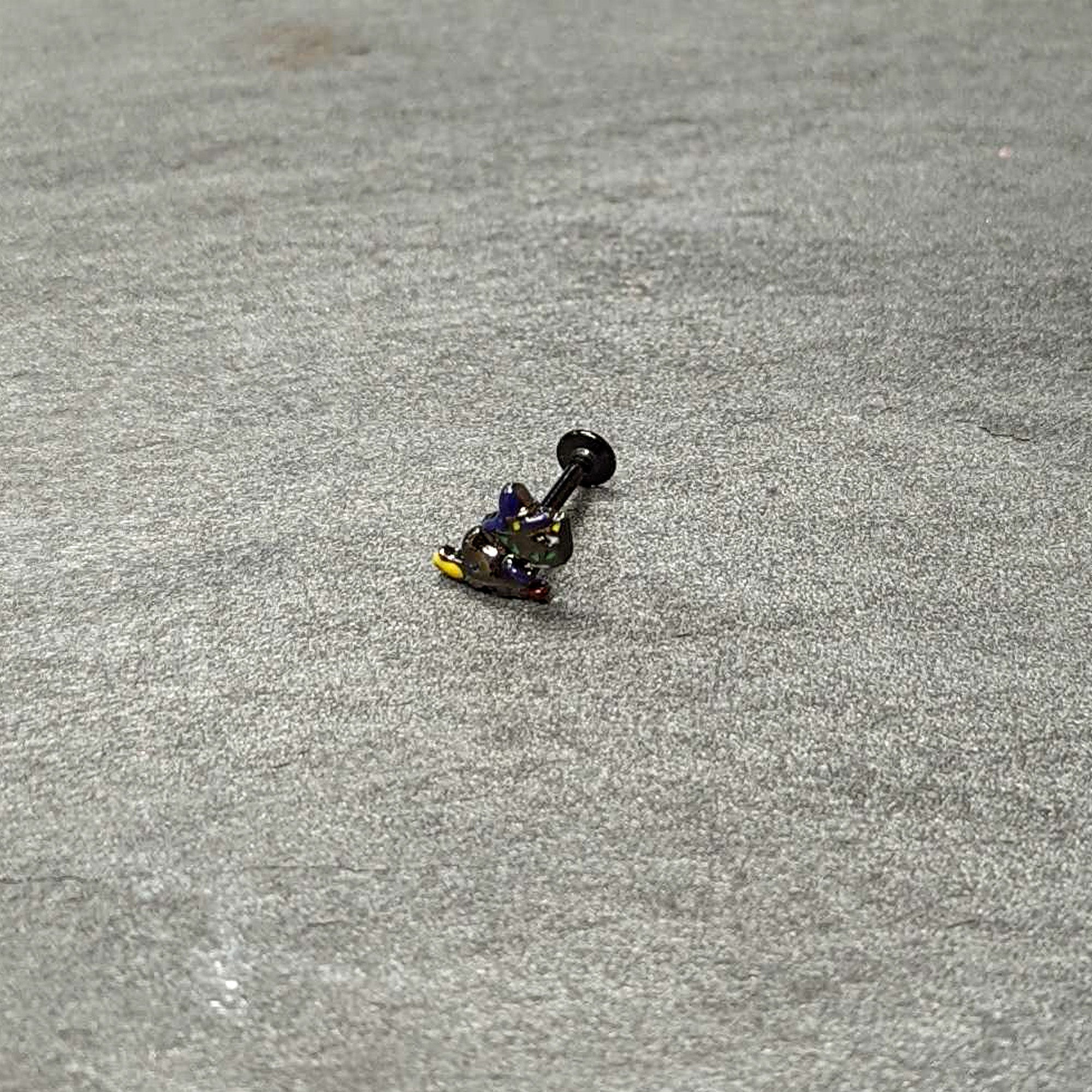 16G 5/16 Black Witch Cat Halloween Labret Monroe Tragus