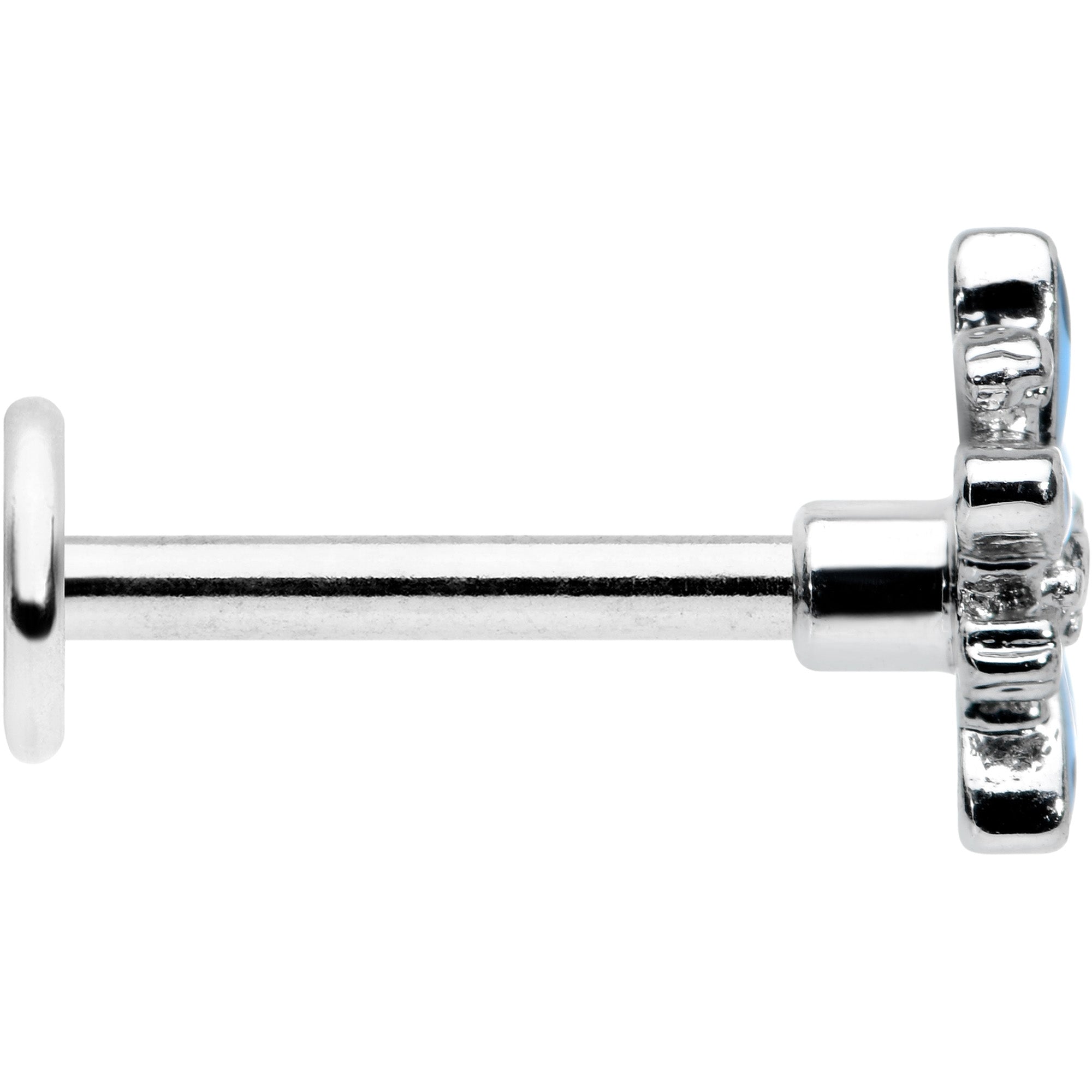 16G 5/16 Snowflake Blues Christmas Labret Monroe Tragus