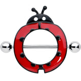 14 Gauge 11/16 Happy Red Ladybug Nipple Shield Set