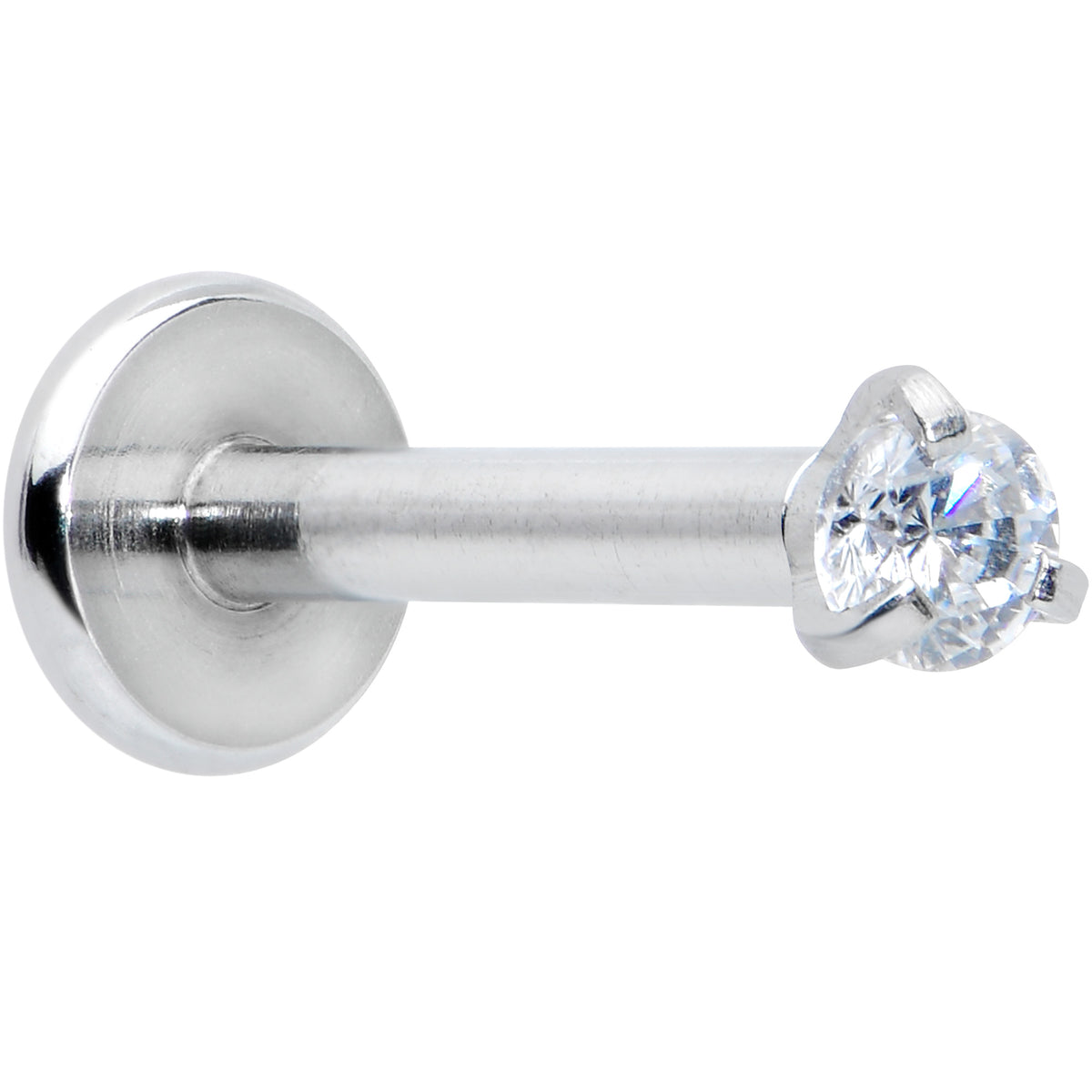 16g Triple Gem Set Triangle Surgical Steel Internally Threaded Top