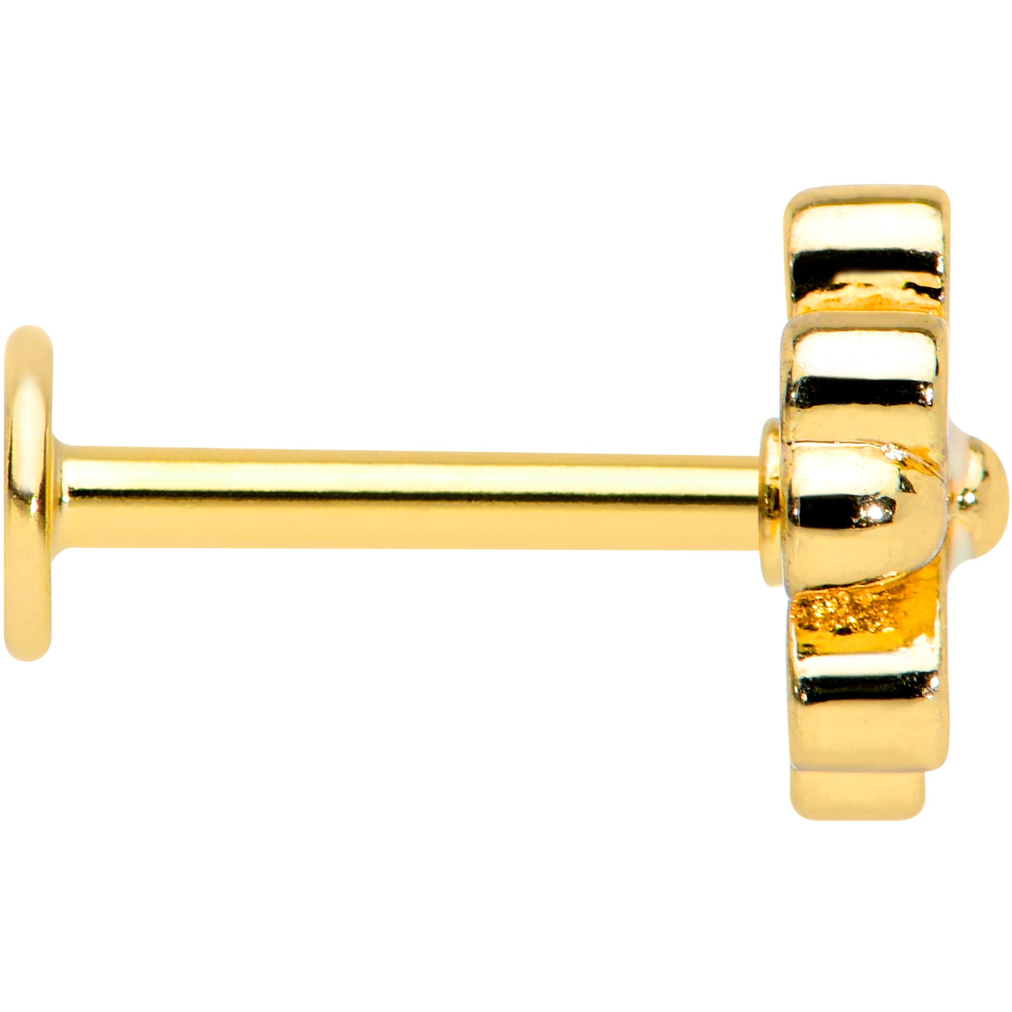 16G 5/16 Gold Hue White Texture Daisy Flower Labret Monroe Tragus